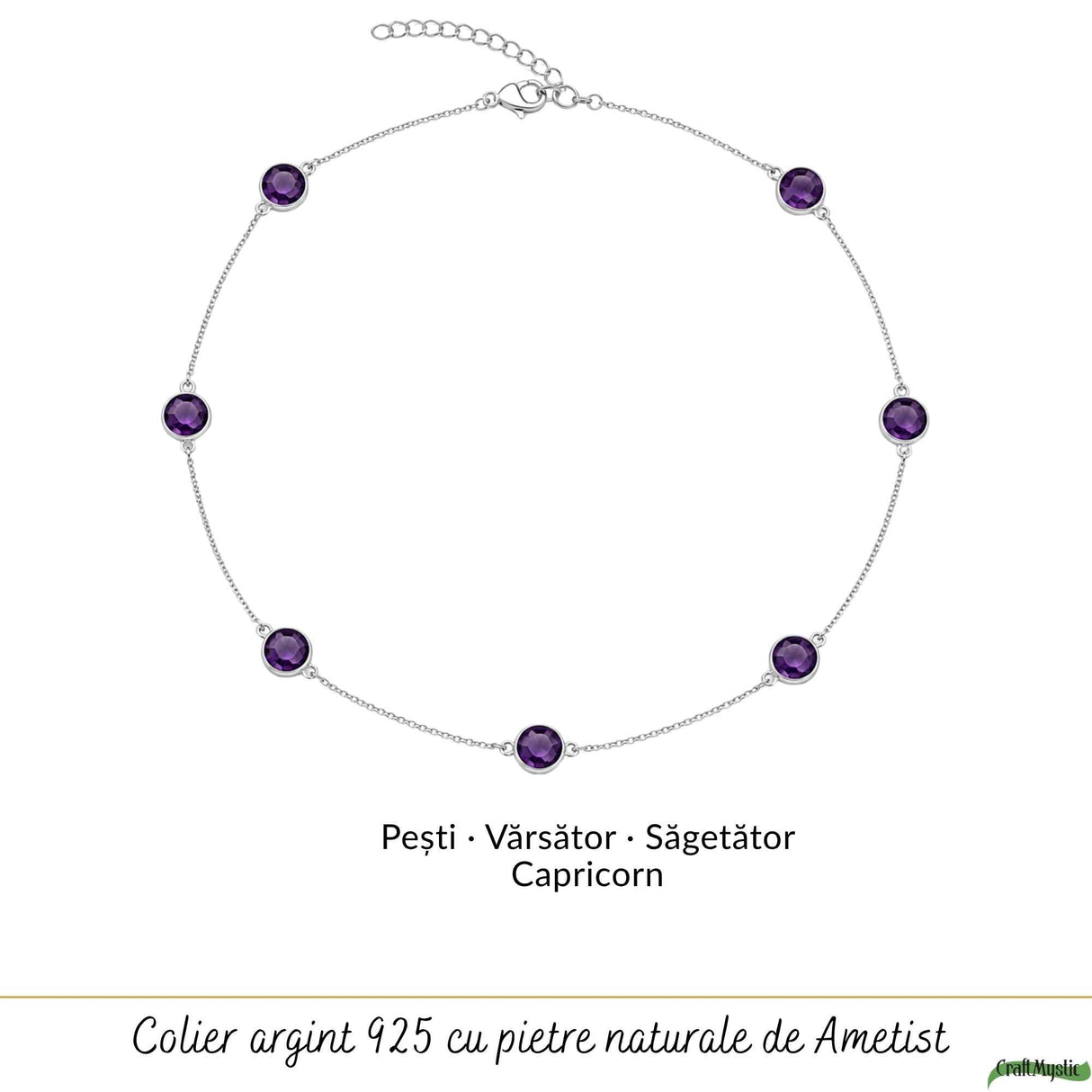 925 Silver Necklace with Faceted Teardrop Natural Amethyst – Symbol of Calm and Clarity