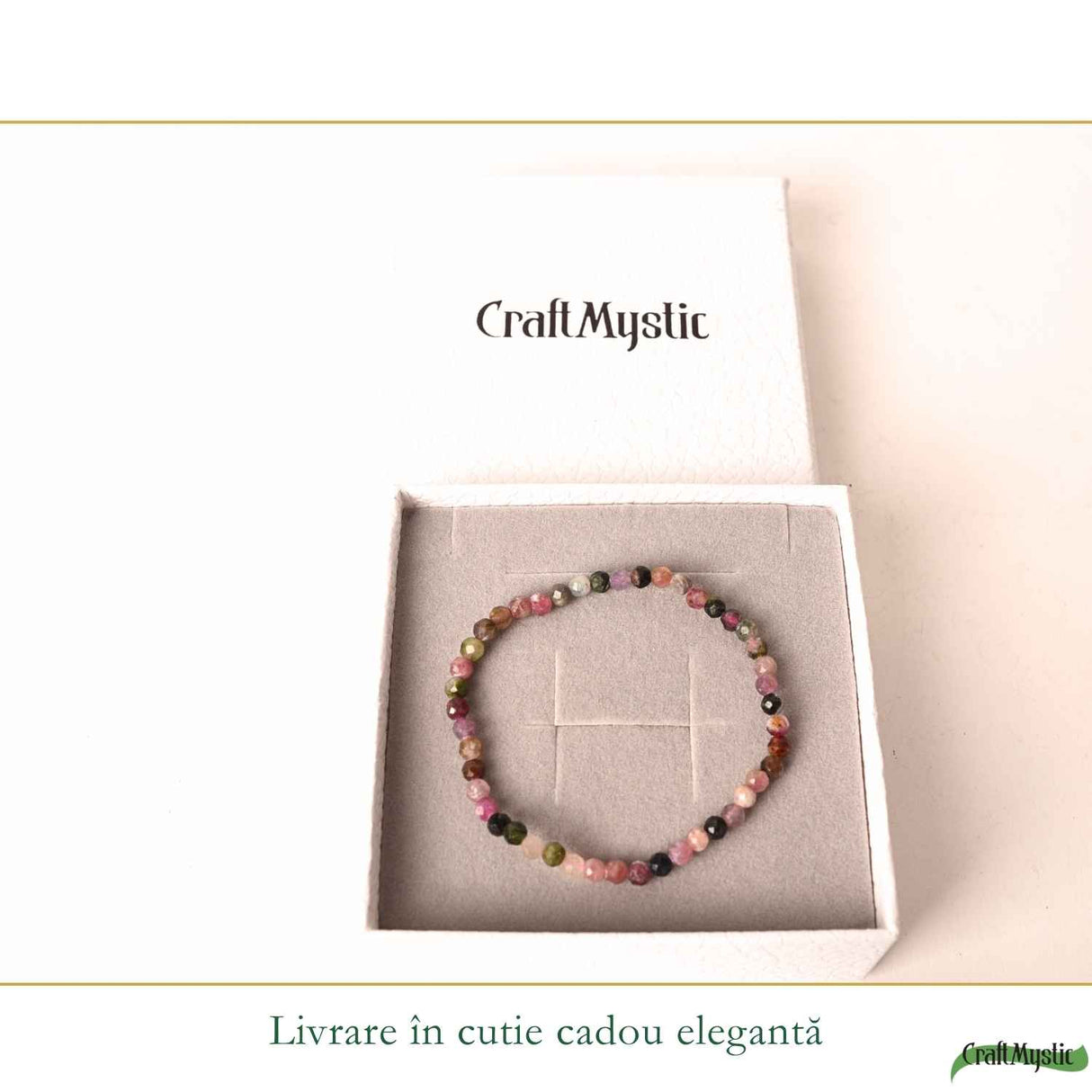 Bratara cu Turmalina Multicolora Fatetata Naturala 4 mm – Echilibru si Energie Pozitiva