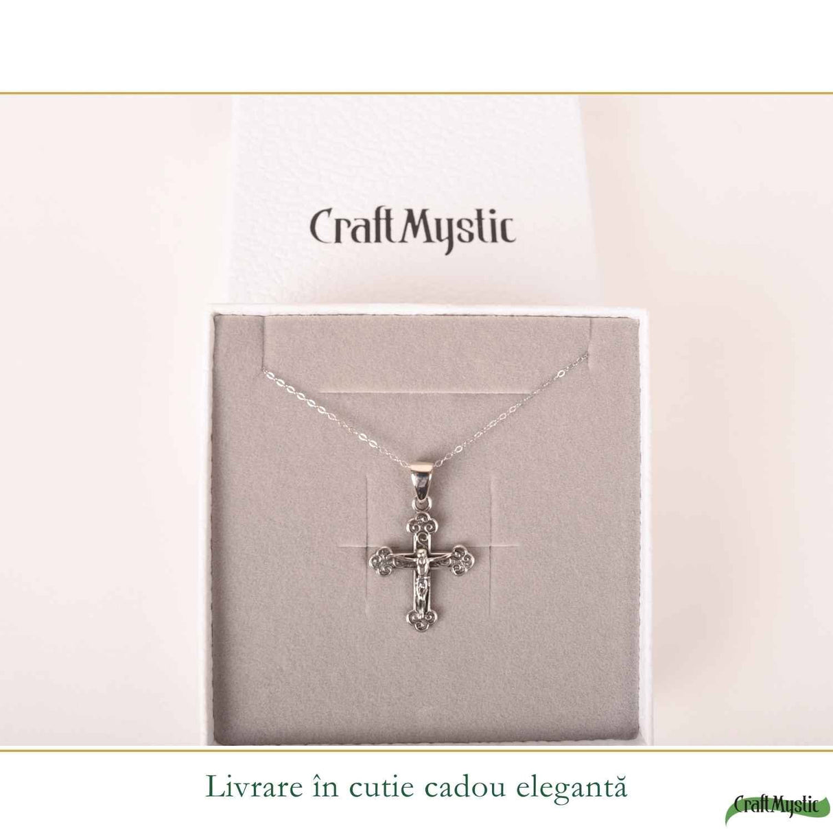 Colier Cruce cu Iisus din Argint 925 – Protectie Spirituala si Credinta