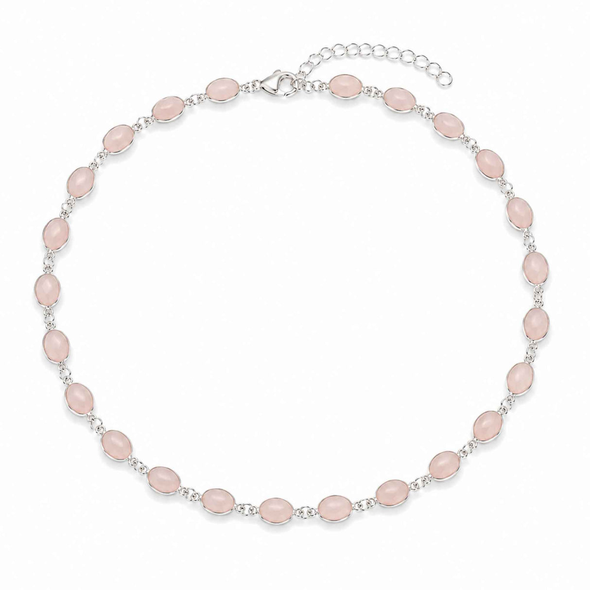 925 Sterling Silver Pink Quartz Teardrop Necklace – love, femininity and emotional balance