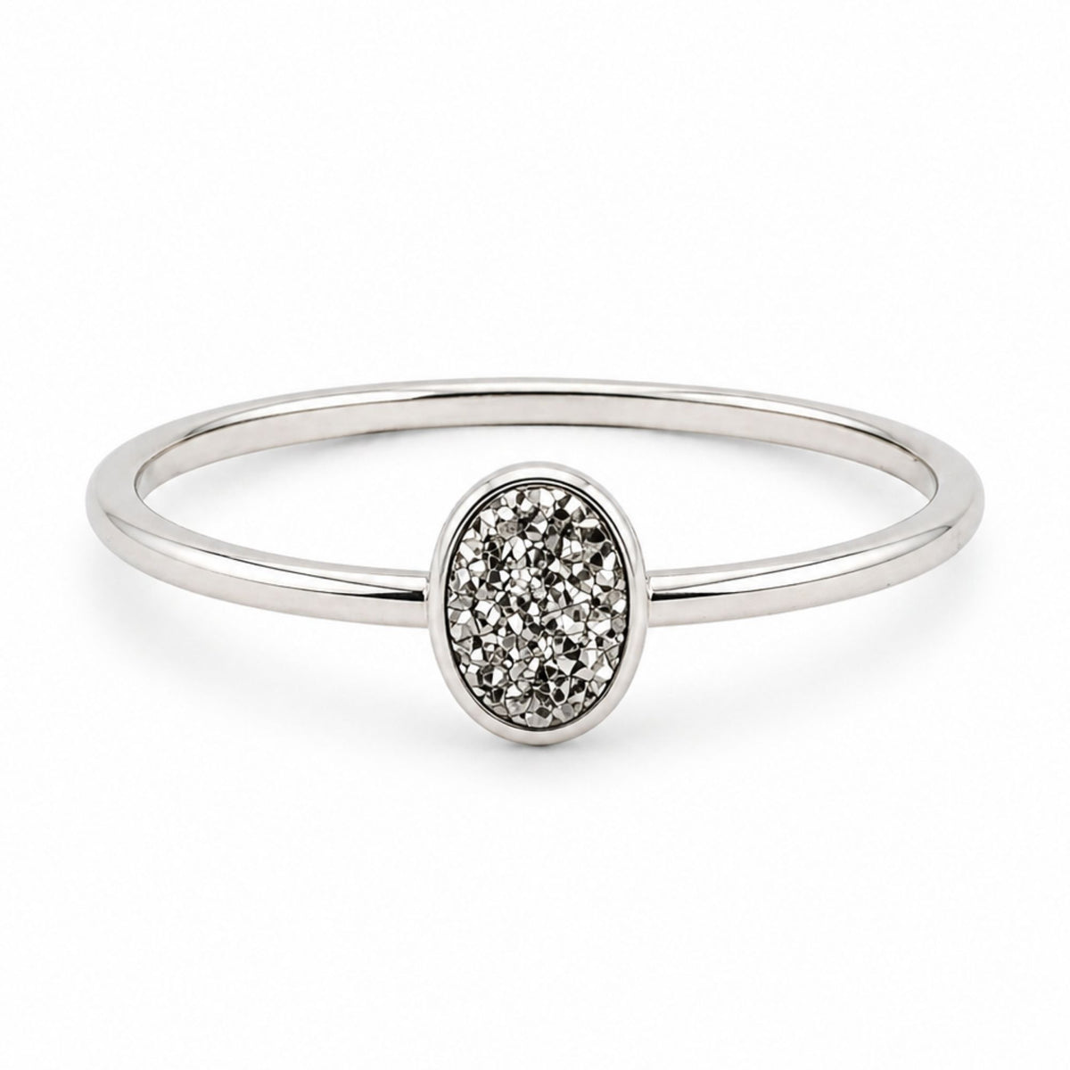 Inel argint 925 cu Titanium Druzy oval – strălucire și energie pozitivă