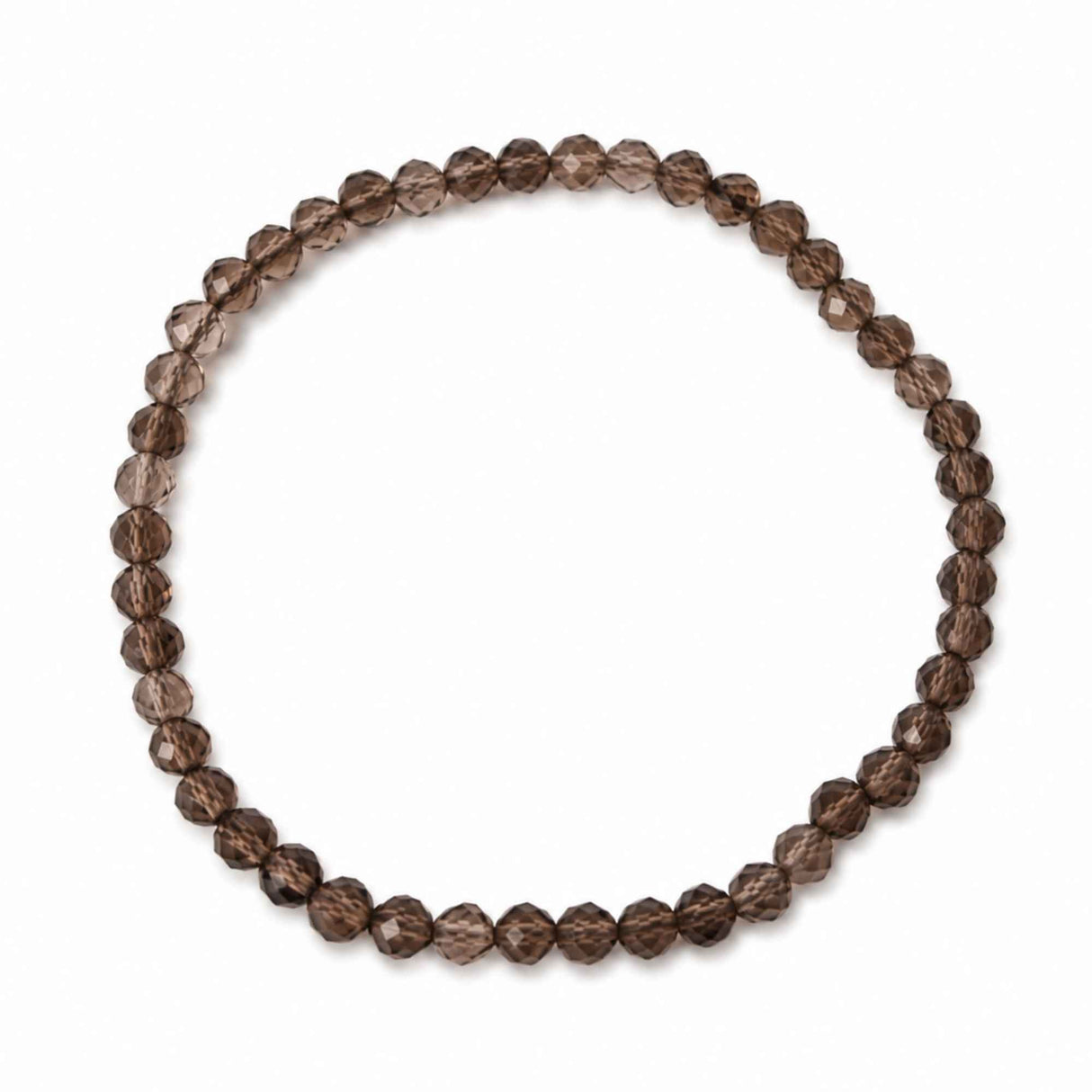 Bratara cu Cuart Fumuriu Fatetat Natural 4 mm – Protectie, Echilibru si Claritate