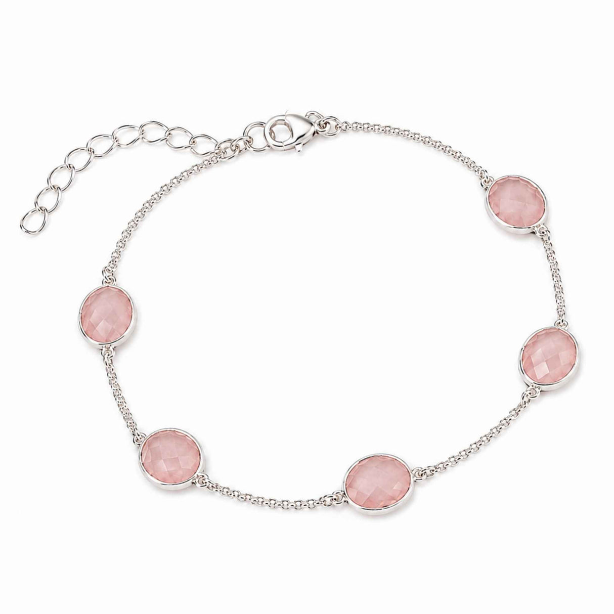 925 Sterling Silver Pink Quartz Teardrop Necklace – love, femininity and emotional balance