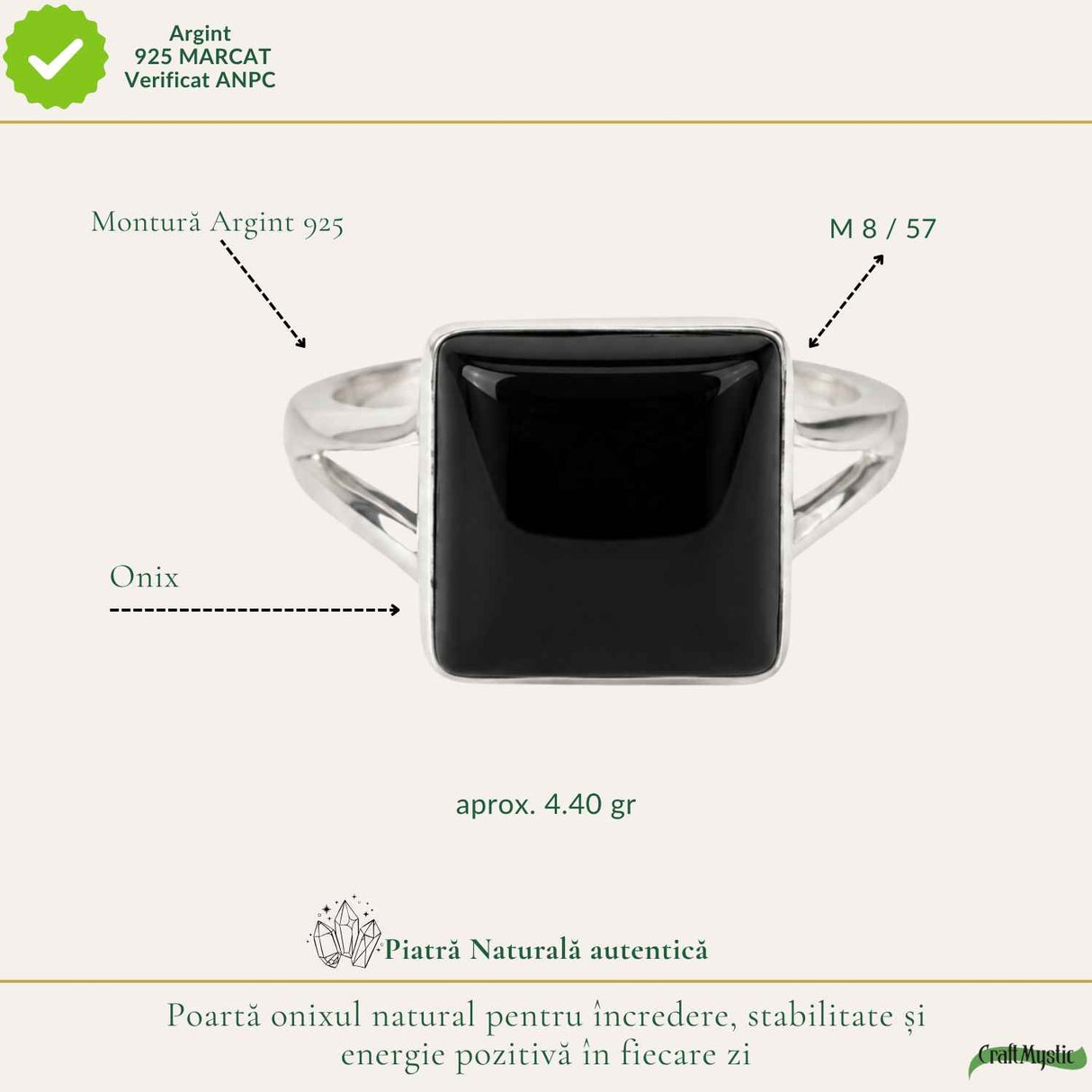 Men's 925 Sterling Silver Ring with Onyx – Protection and Masculine Elegance