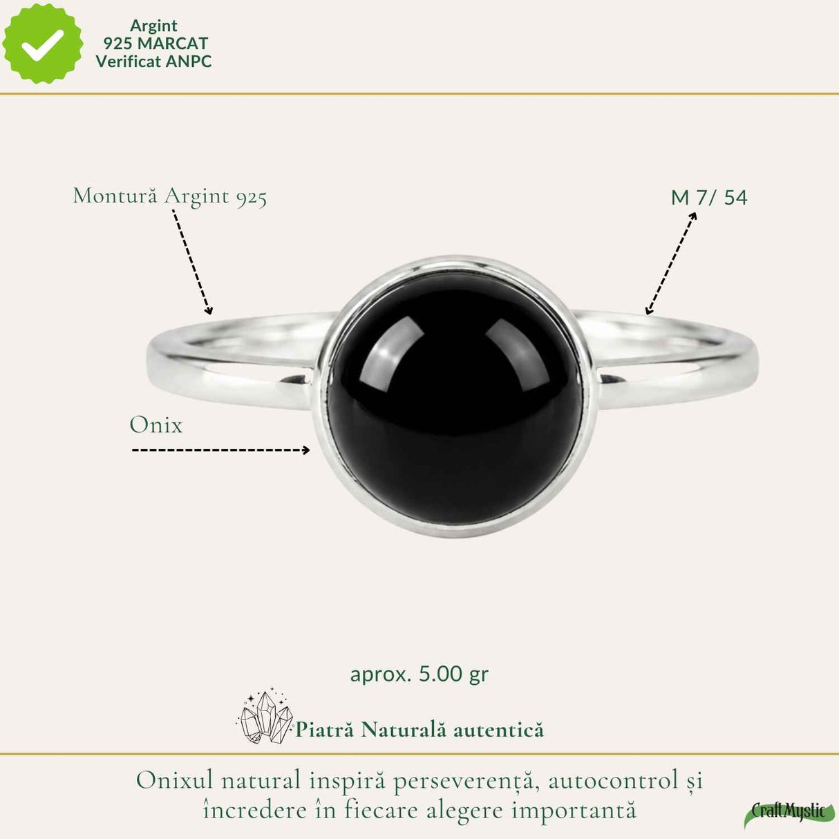 Men's 925 Sterling Silver Ring with Onyx – Protection and Masculine Elegance