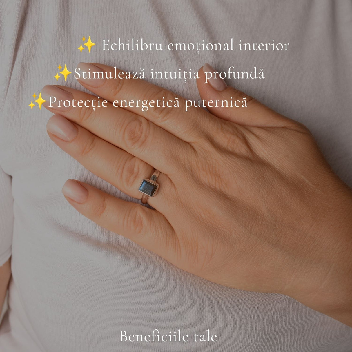 Inel Argint 925 cu Labradorit Fatetat Dreptunghiular 7x8 mm – Intuitie si Protectie