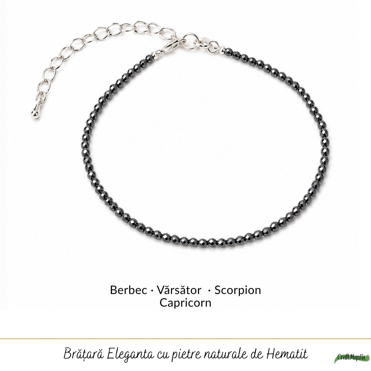Brățară de picior cu Hematit, cadou delicat pentru ea