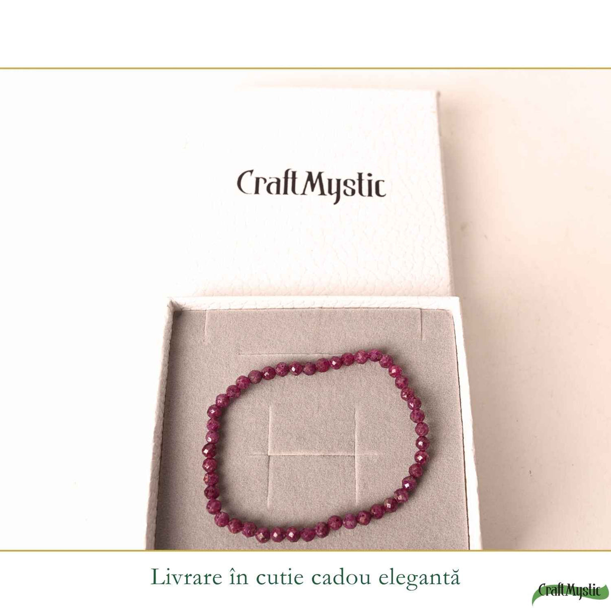 Bratara cu Rubin Fatetat Natural 4 mm – Pasiune, Curaj si Vitalitate
