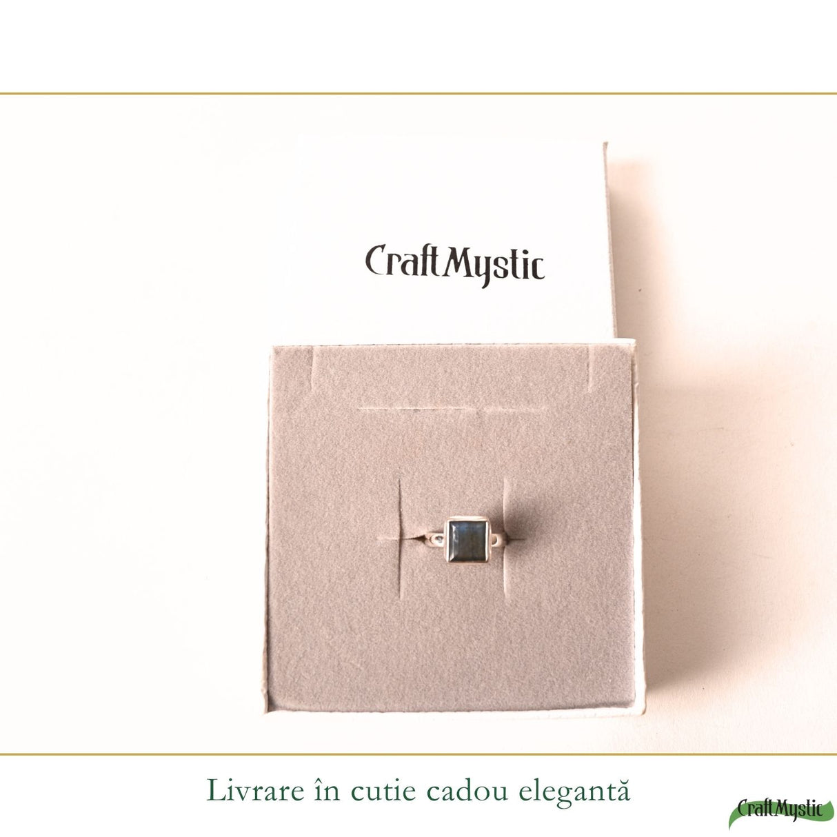 Inel Argint 925 cu Labradorit Patrat Fatetat – Intuitie si Protectie