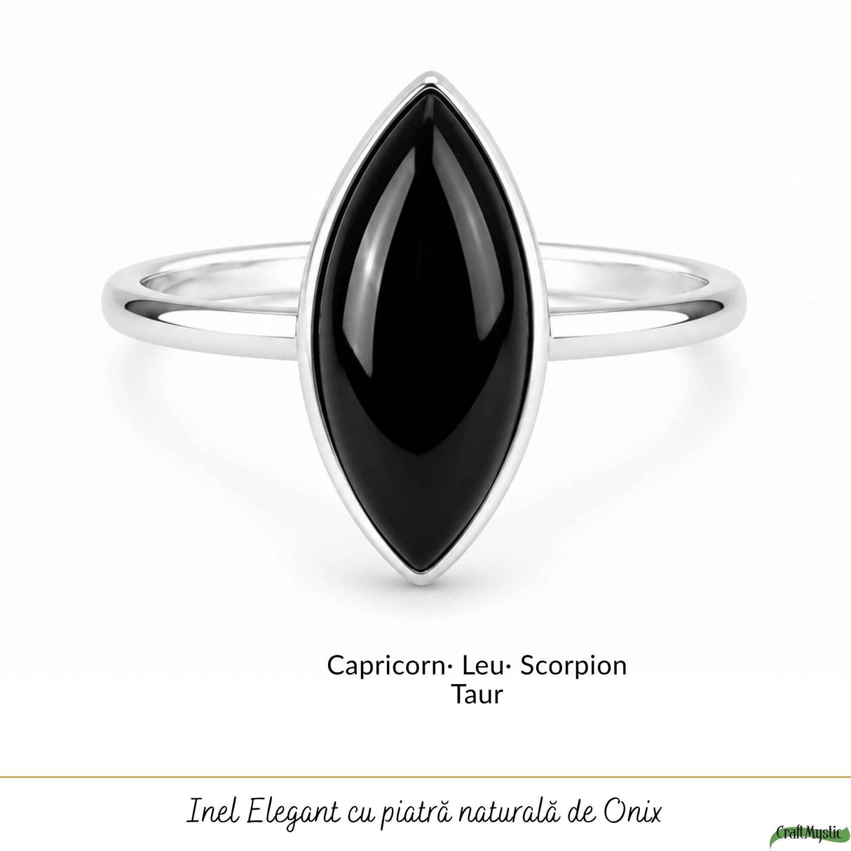 Men's 925 Sterling Silver Ring with Onyx – Protection and Masculine Elegance