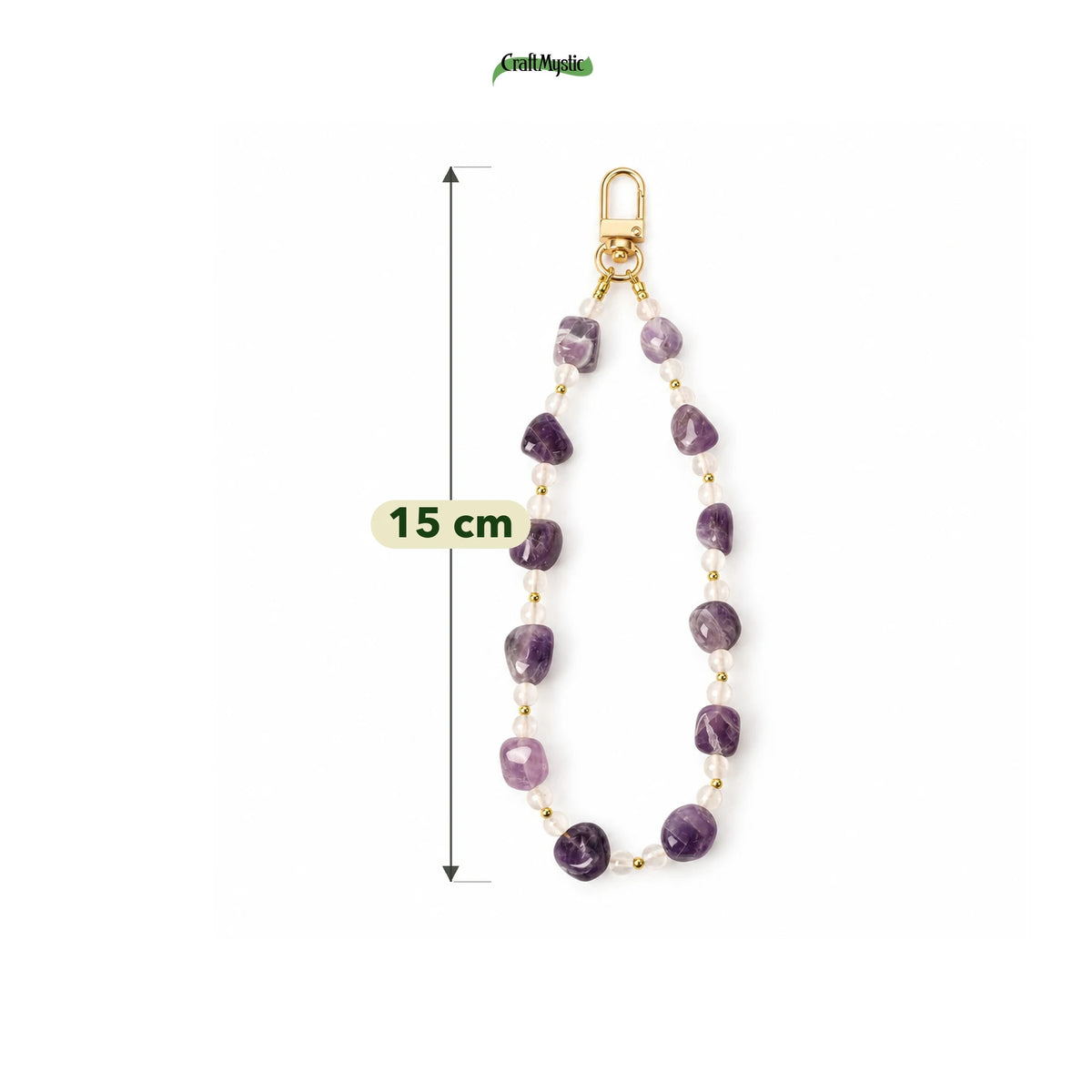 Charm cu Ametist și Cuarț de Stâncă — CraftMystic