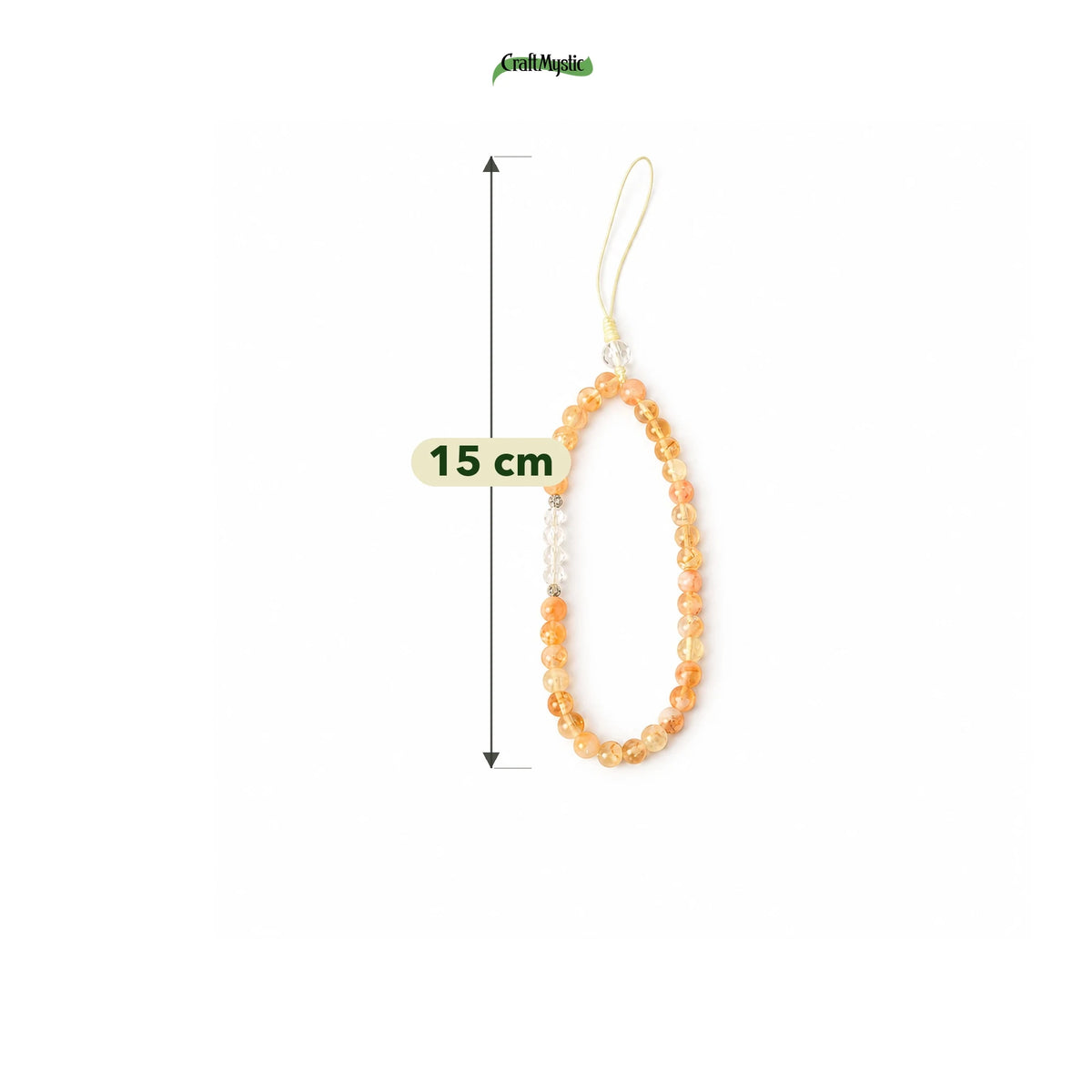 Charm cu Cuart Galben și sticla — CraftMystic