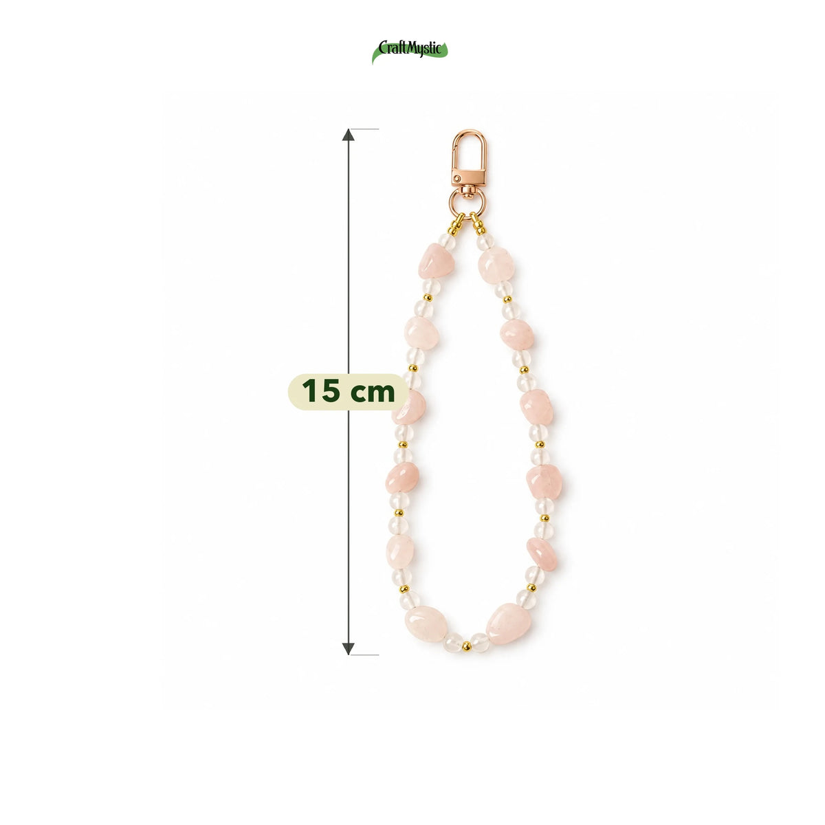 Charm cu Cuarț Roz și Sticla — CraftMystic