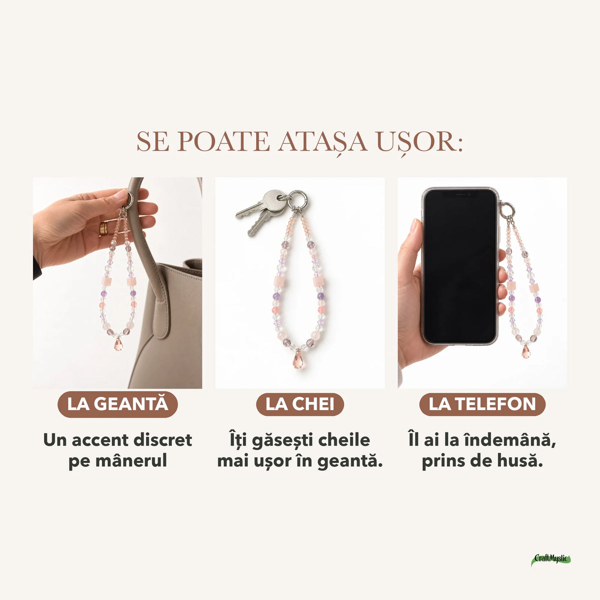 Charm cu Ametist și Sticla — CraftMystic