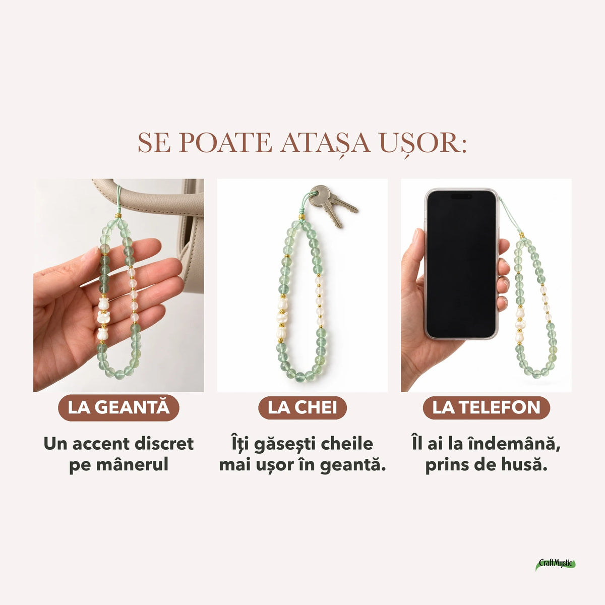 Charm cu Fluorit și Sticla — CraftMystic