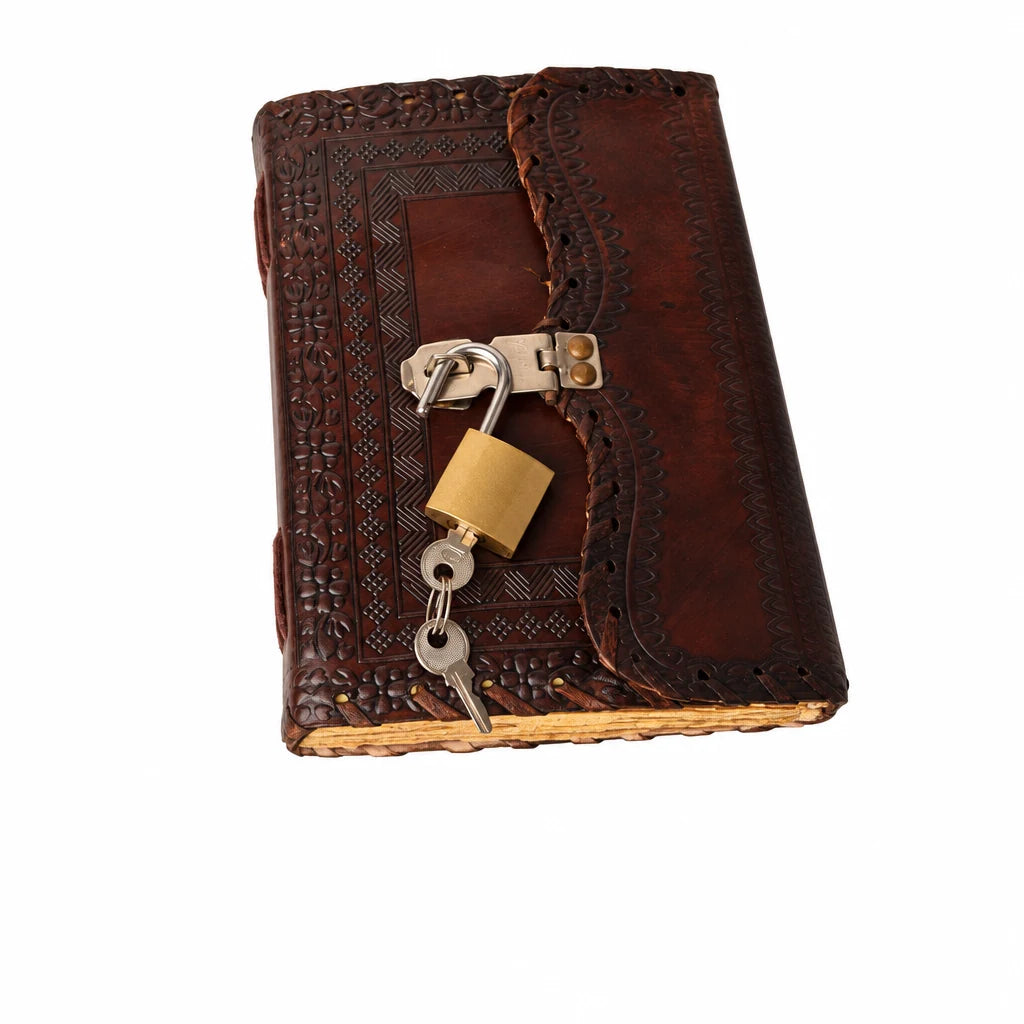 Jurnal din Coperta din piele si hartie de bumbac galbena — CraftMystic