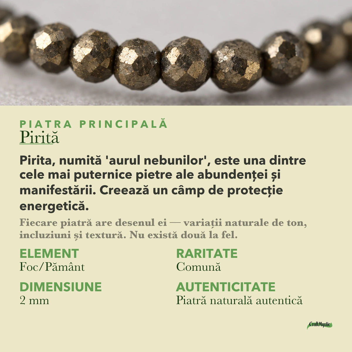 Despre Pirită: semnificație și date