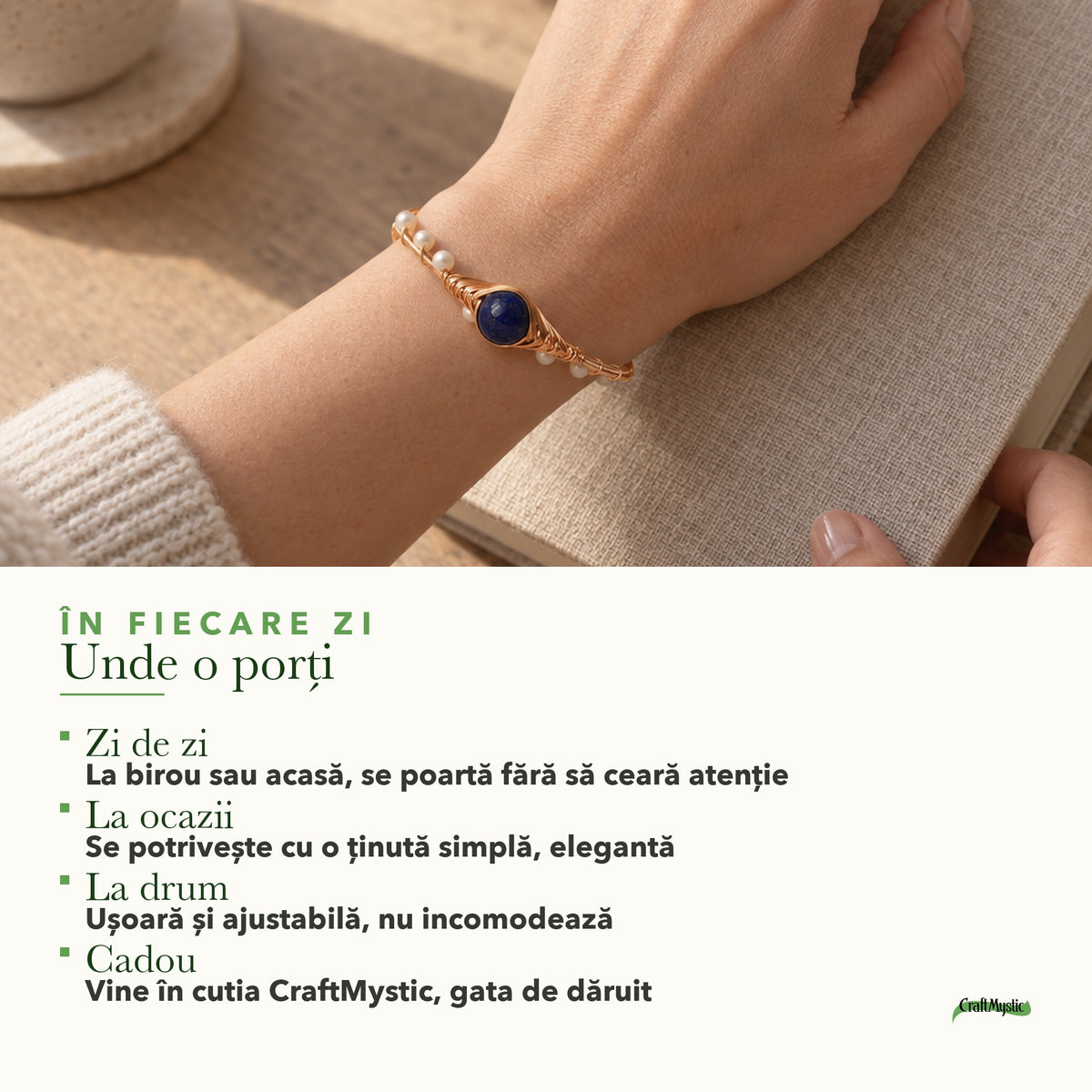 Unde se poartă Brățară cu Lapis Lazuli