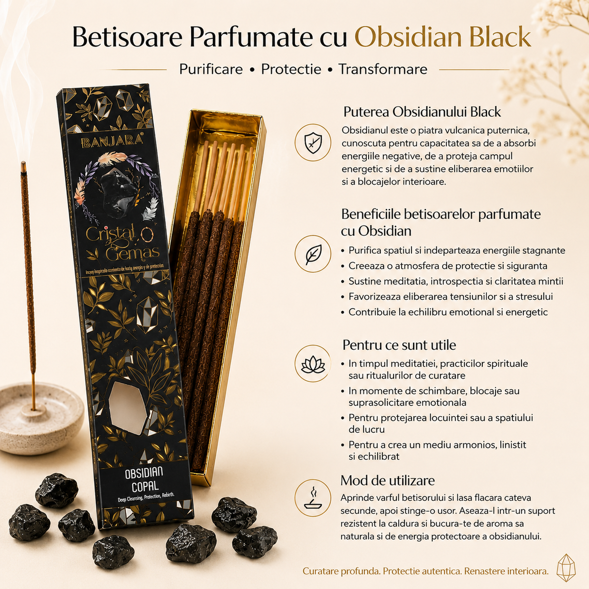Bețișor Banjara aprins, aromă de copal