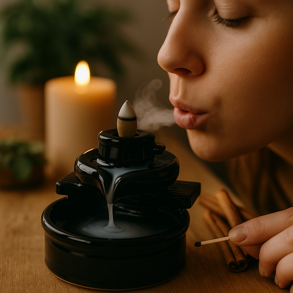 Suport pentru Conuri Backflow Zen Flow – Design Minimalist