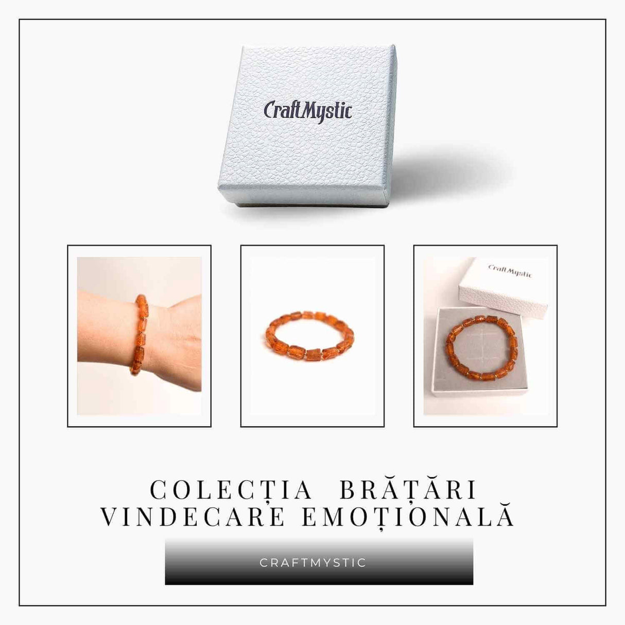 Bratara cu margele ovale 13mm de chihlimbar - Protectie si energie