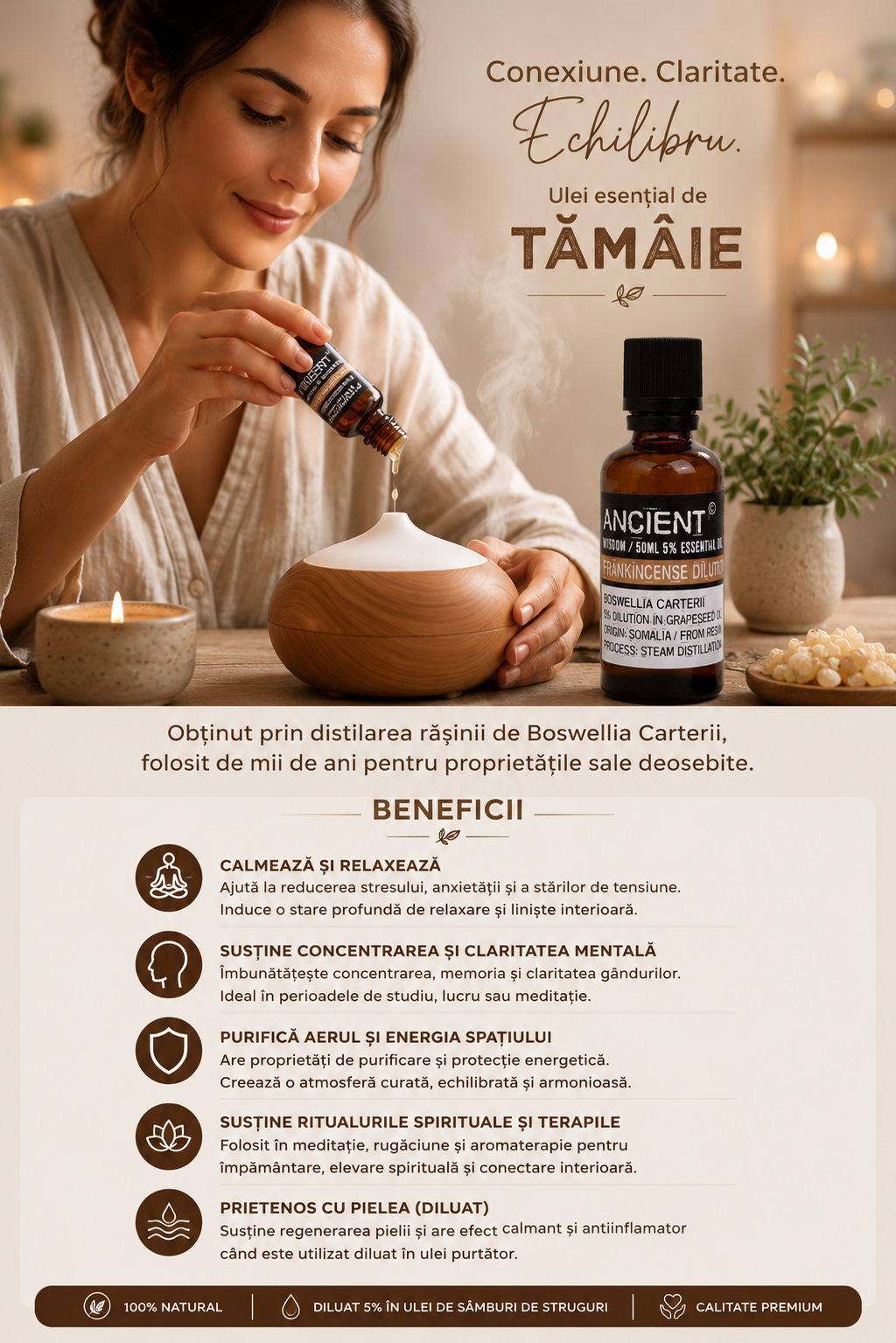Sticluța de ulei esențial de Tămâie Frankincense