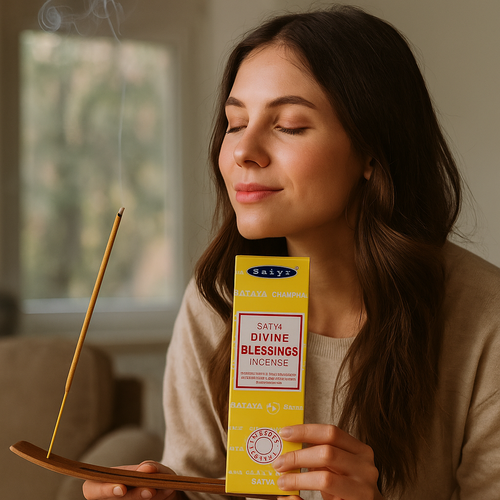 Betisoare parfumate Satya Divine Blessing – aroma sacra pentru meditatie si relaxare