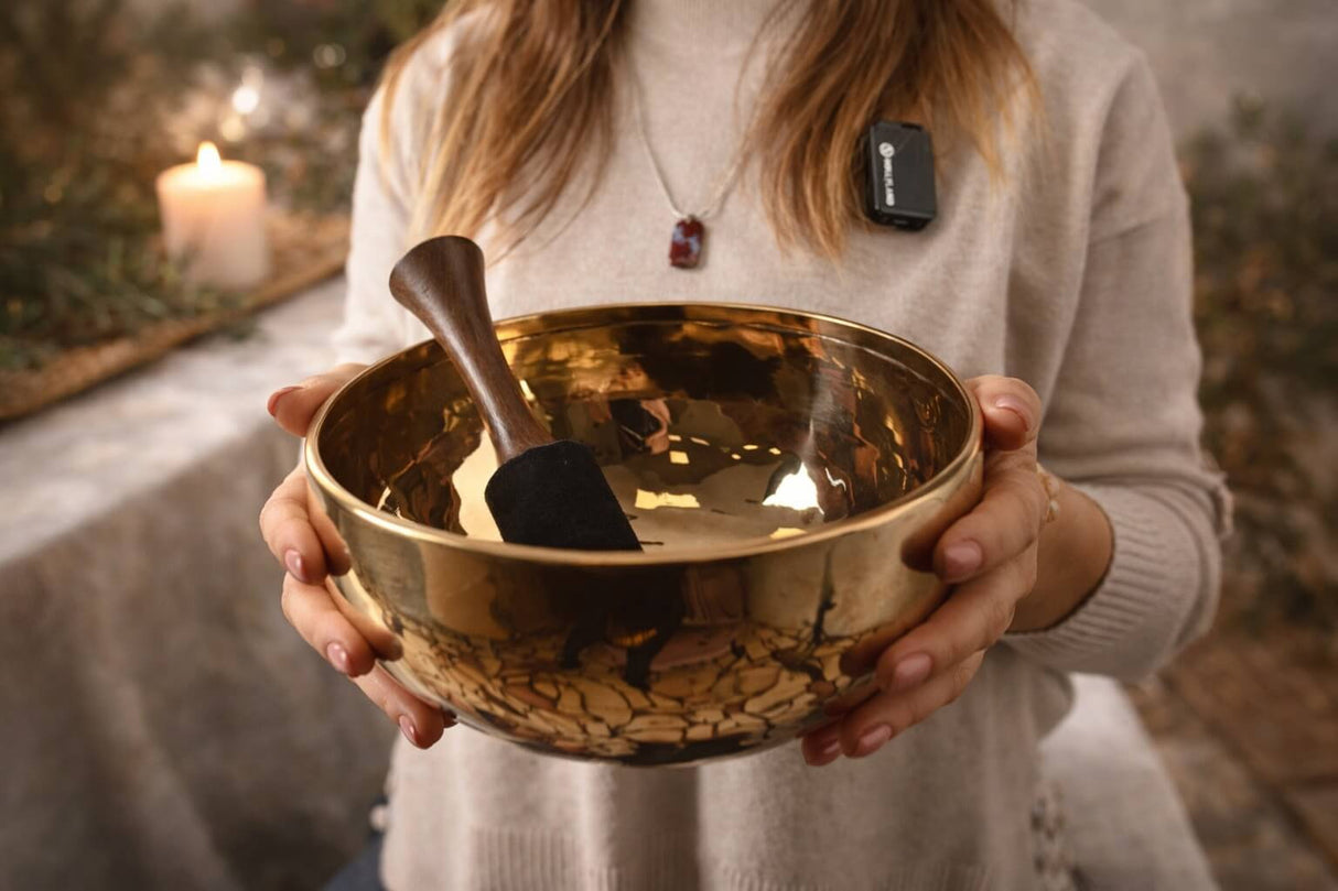 Bol Tibetan Extra Mare din Cupru Nobil 21 cm – Instrument de Armonizare, Vindecare si Echilibru Energetic