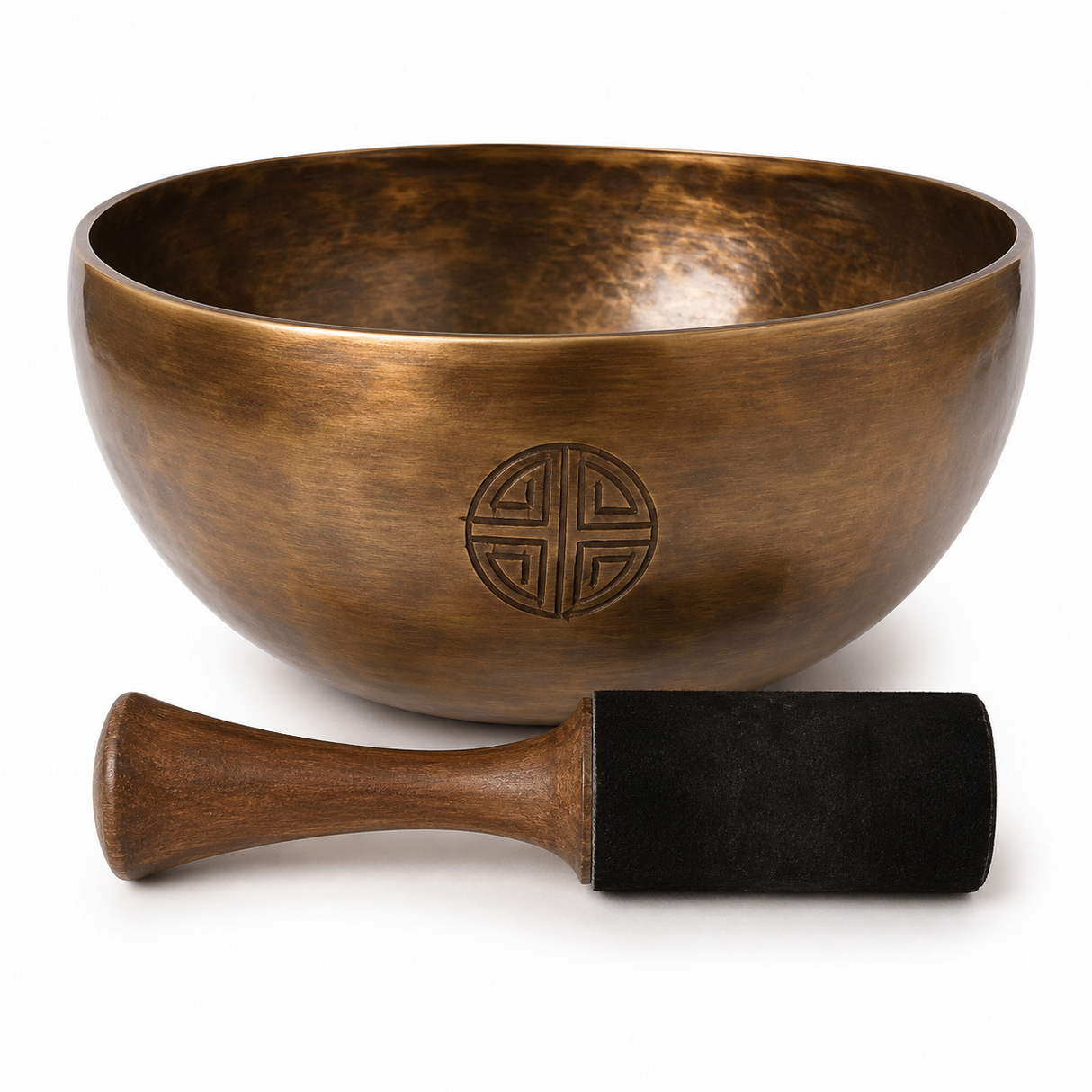 Bol Tibetan din Cupru Rotund 22.5 cm – Armonie Interioara si Relaxare Profunda