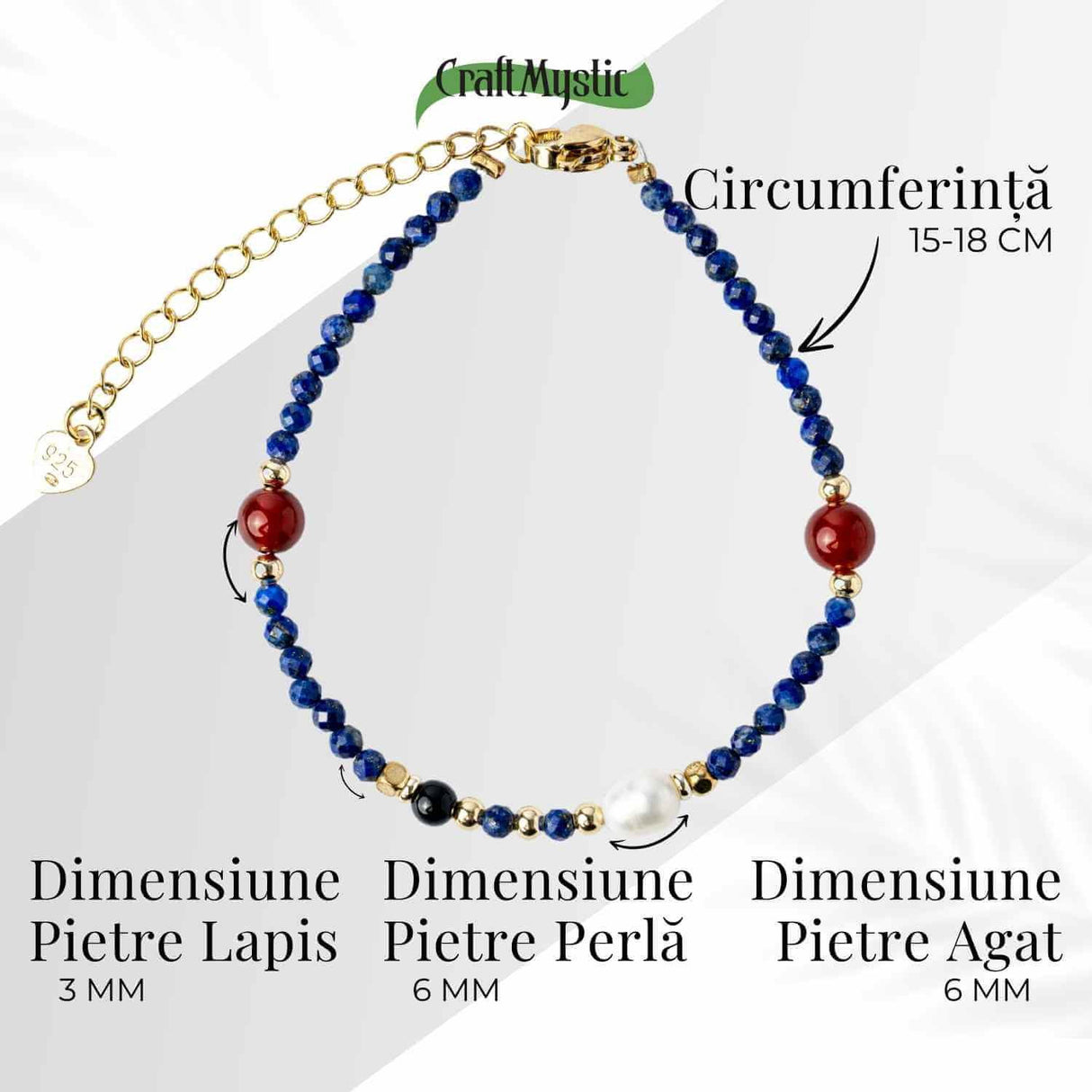 Bratara cu Lapis Lazuli, Agat Rosu si Perla Naturala - Claritate si Armonie Interioara