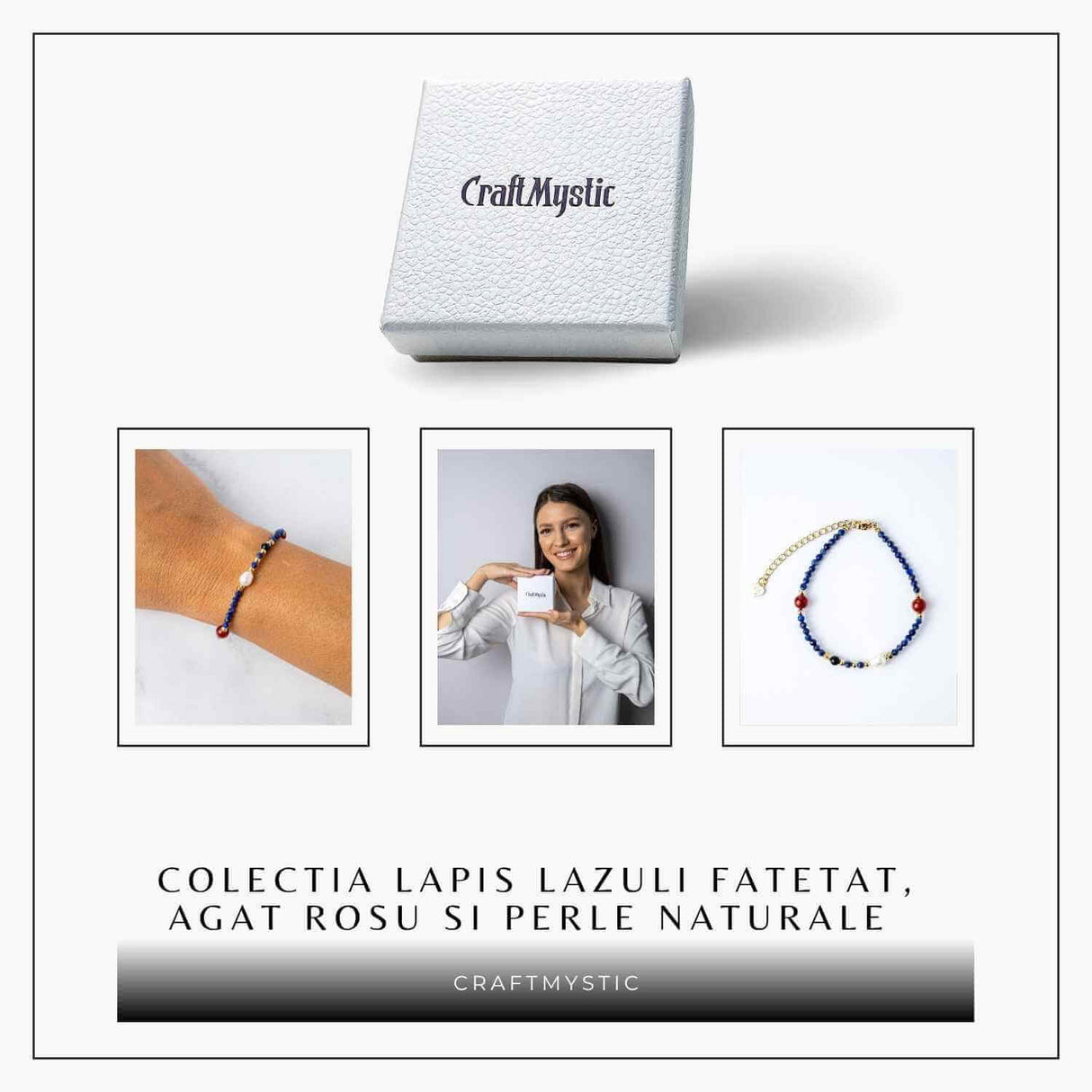 Bratara cu Lapis Lazuli, Agat Rosu si Perla Naturala - Claritate si Armonie Interioara
