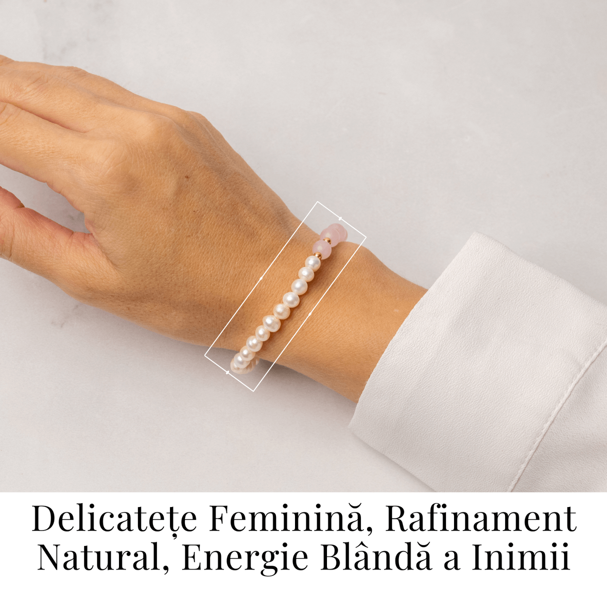 Bratara Cuart Roz si Perle Naturale - Iubire Blanda, Feminitate si Armonie Delicata