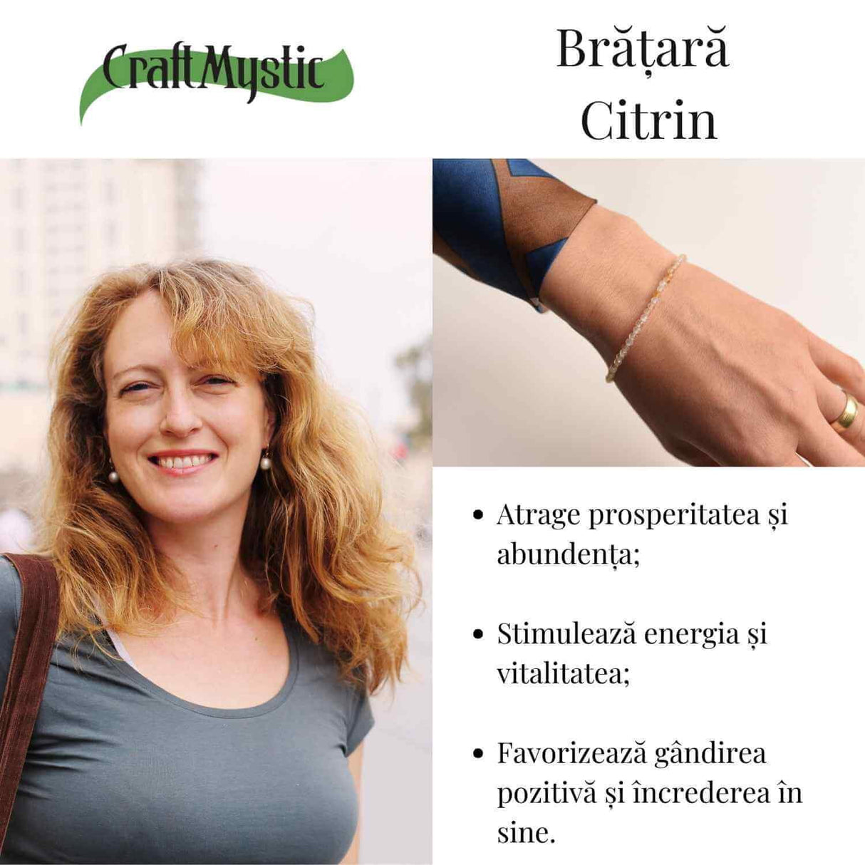Bratara cu margele 2-3 mm citrin fatetat natural pentru prosperitate si energie pozitiva