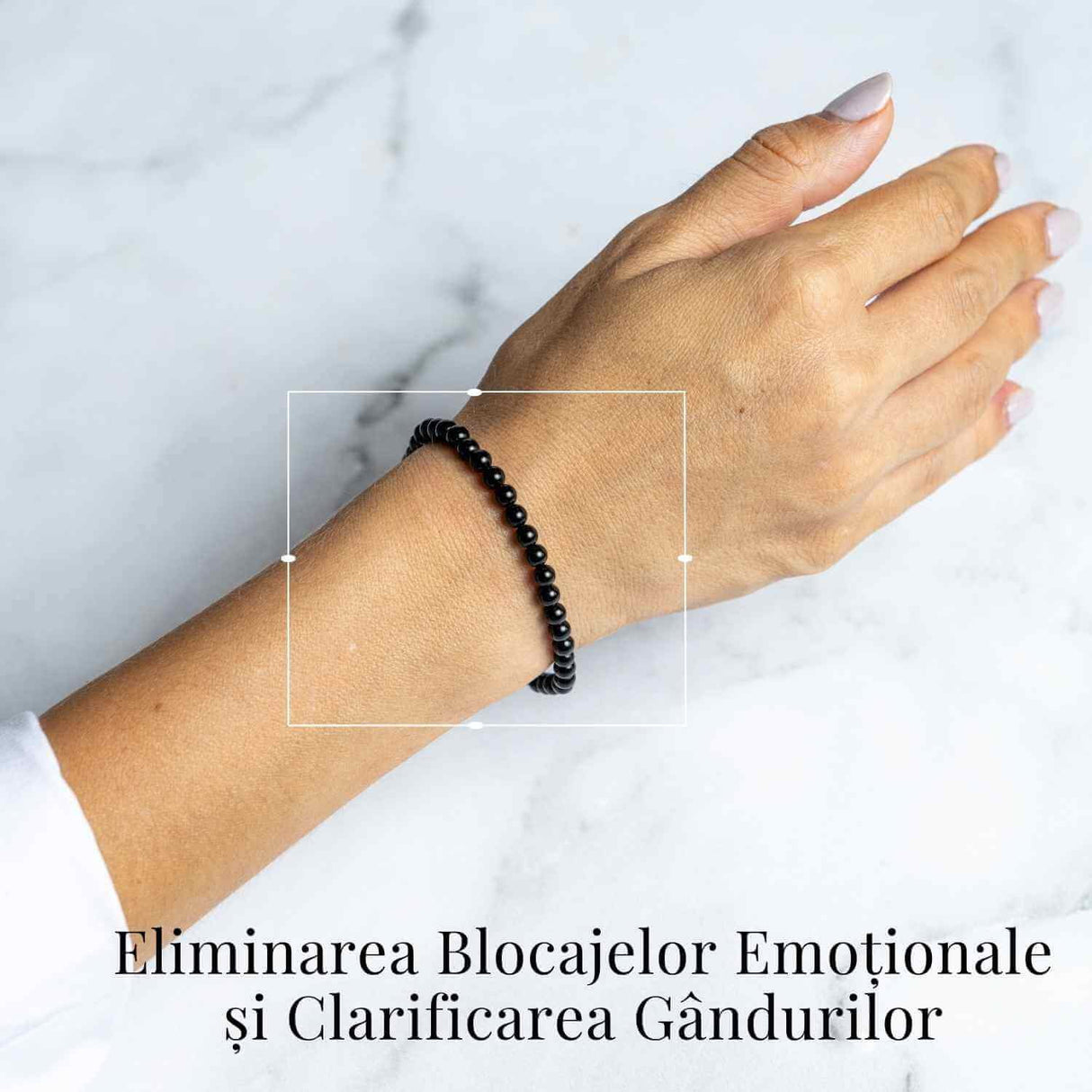 Bratara Elastica cu Margele 4mm din Turmalina Neagra - Protectie Energetica si impamantare
