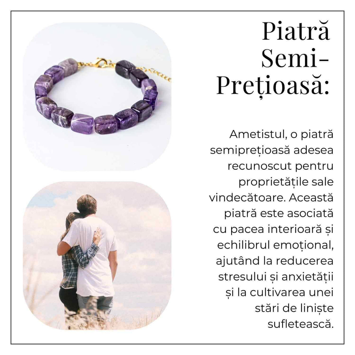 Geometrie Spirituala - Bratara cu Ametist Natural