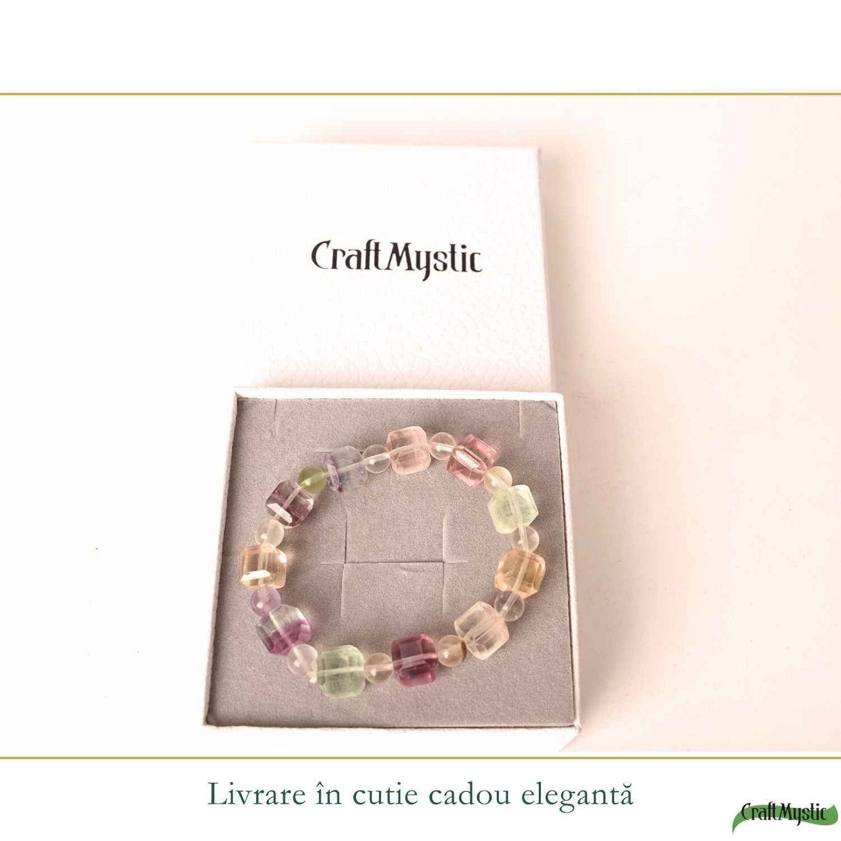 Bratara cu Fluorit Multicolor Natural – Echilibru si Claritate Interioara