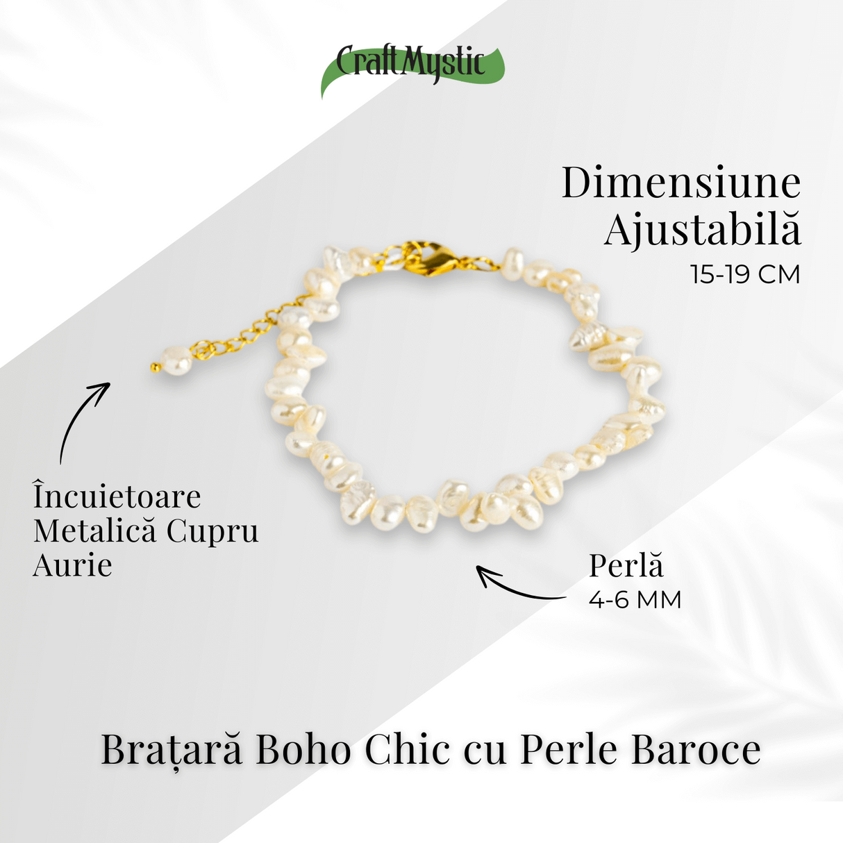 Bratara boho chic cu perle baroce - Feminitate si rafinament