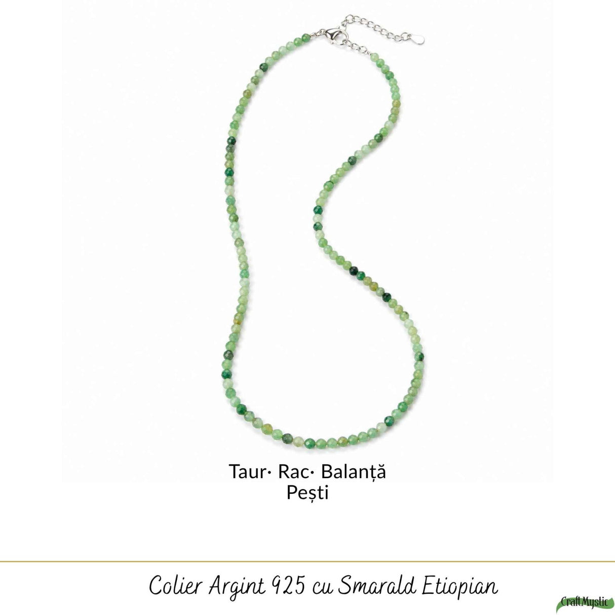 Colier Fin la Baza Gatului Tip Choker cu Smarald Fatetat 3 mm – Prosperitate si Eleganta Naturala