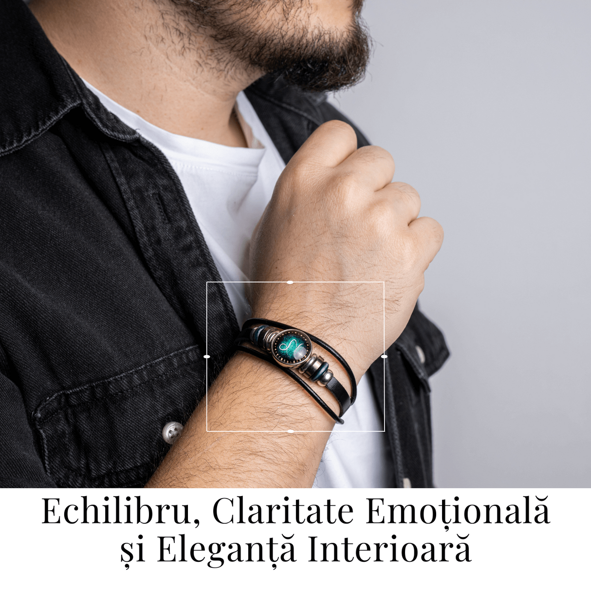 Bratara Fixa zodia Berbec din Piele Sintetica cu Cabochon Rotund - Semn Zodiacal Personalizat pentru Stil si Conexiune Astrologica