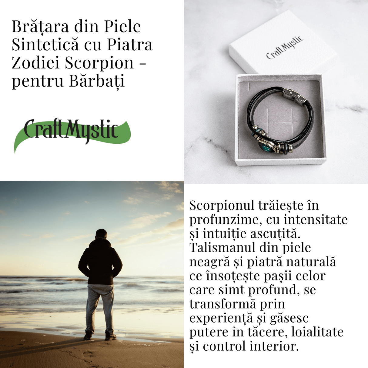 Bratara Fixa zodia Berbec din Piele Sintetica cu Cabochon Rotund - Semn Zodiacal Personalizat pentru Stil si Conexiune Astrologica