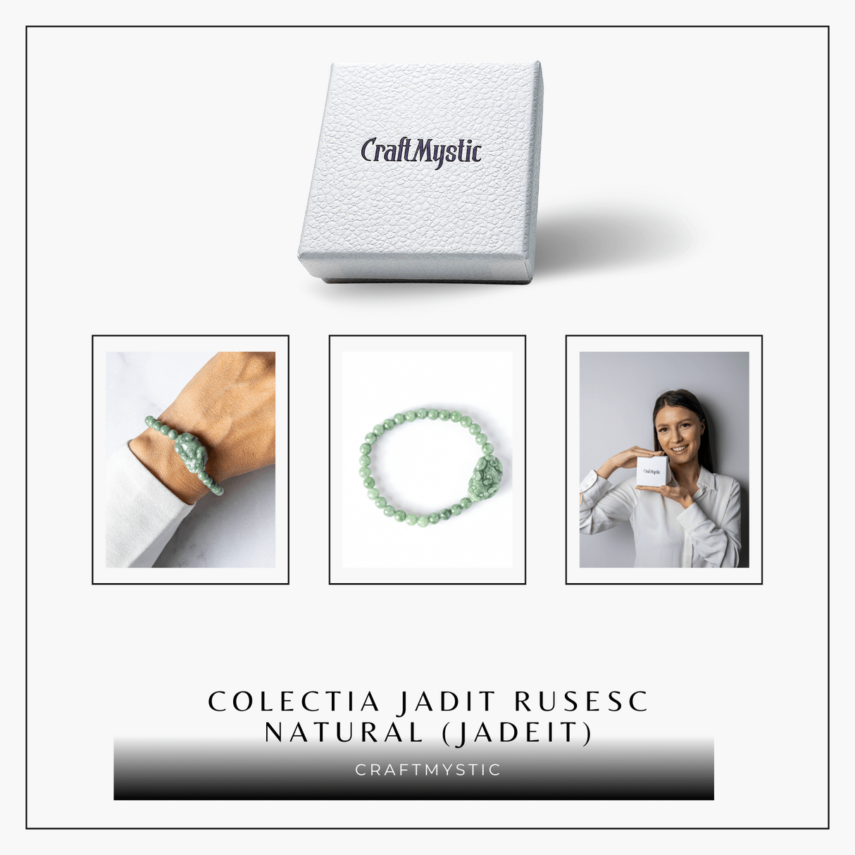 Bratara din Jadit Rusesc Natural cu Pixiu - Protectie si Abundenta