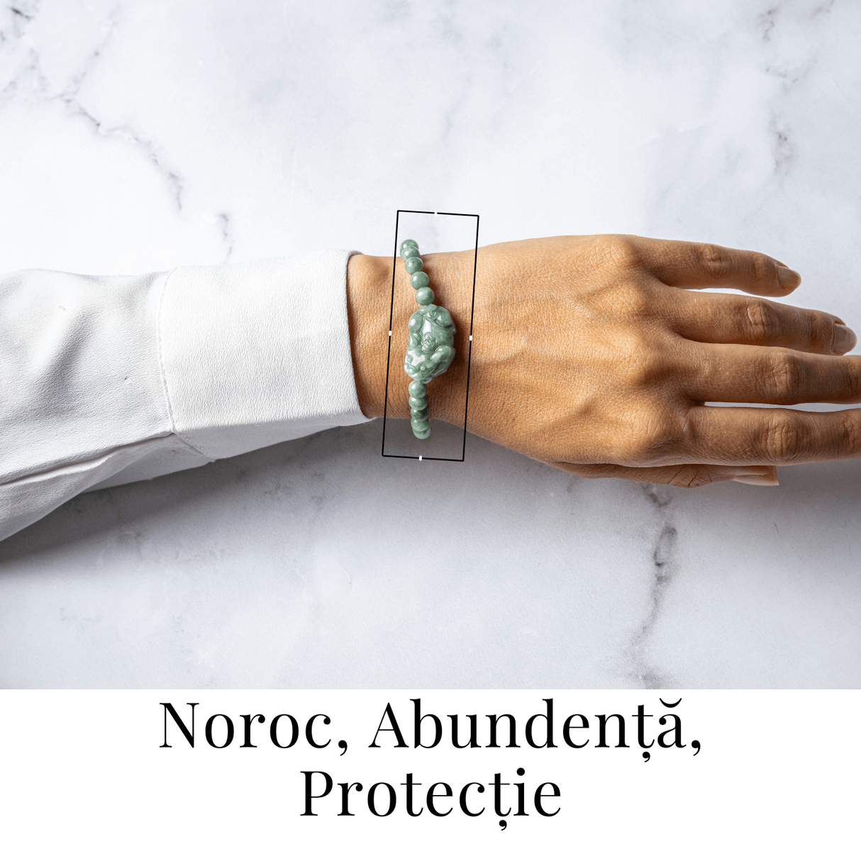 Bratara din Jadit Rusesc Natural cu Pixiu - Protectie si Abundenta