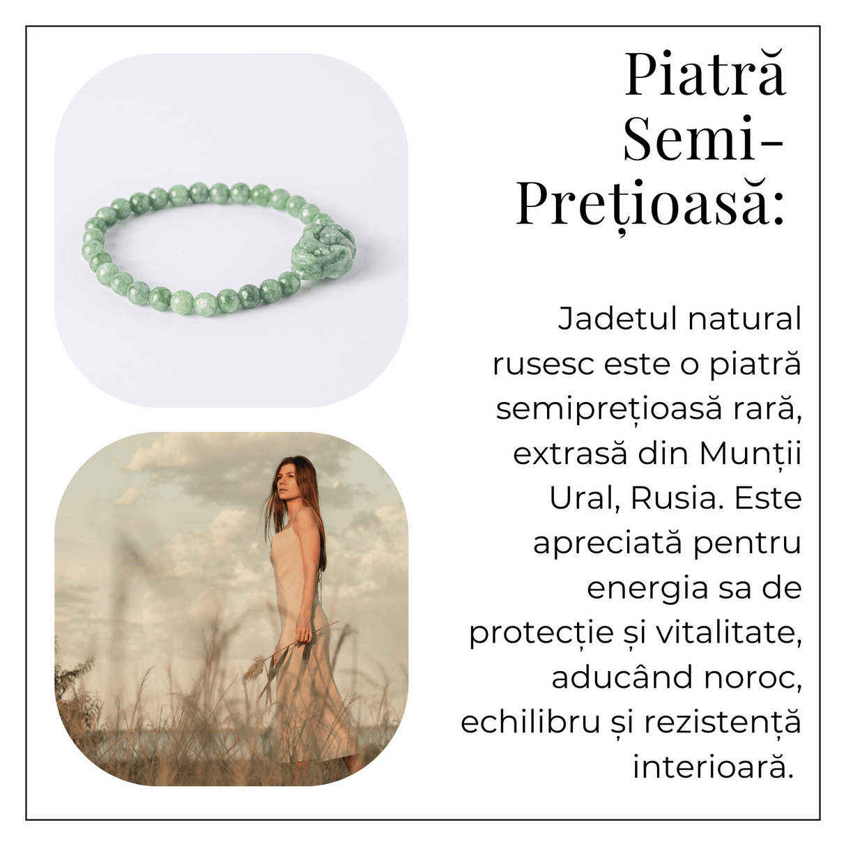 Bratara din Jadit Rusesc Natural cu Pixiu - Protectie si Abundenta