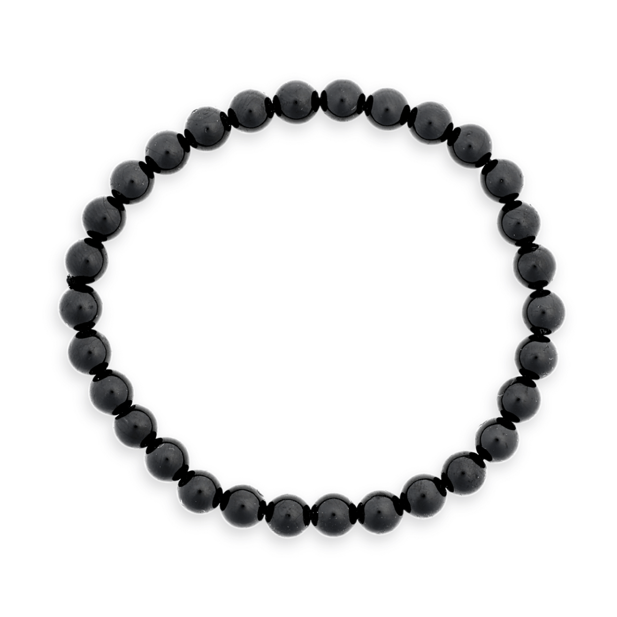 Bratara Elastica cu Margele de Turmalina Neagra de 6mm - Talisman Protector si Stilat