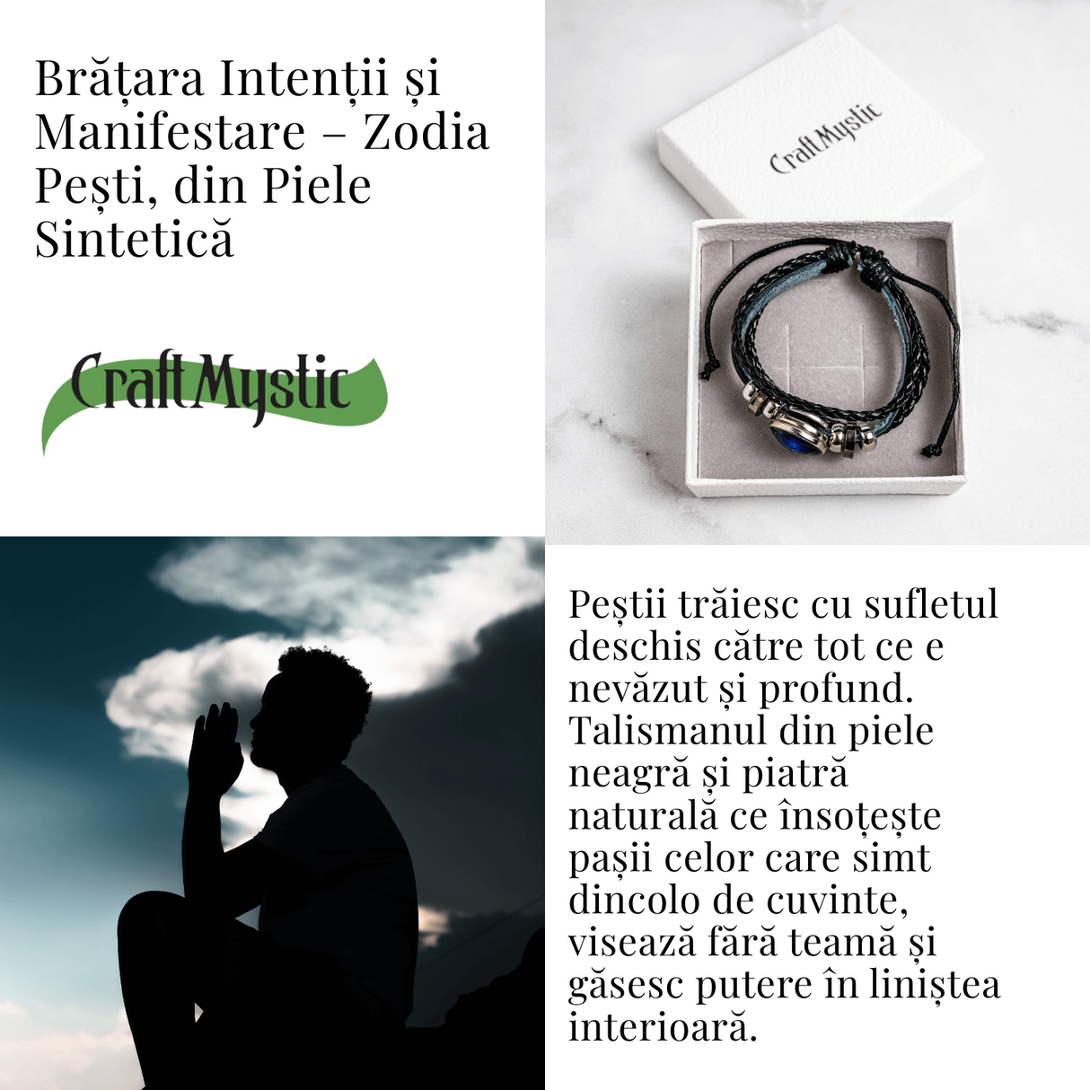 Bratara Zodia Berbec ajustabila din Piele Sintetica cu Cabochon Rotund - Simbol Astrologic Personalizat pentru Energie si Identitate Astrala