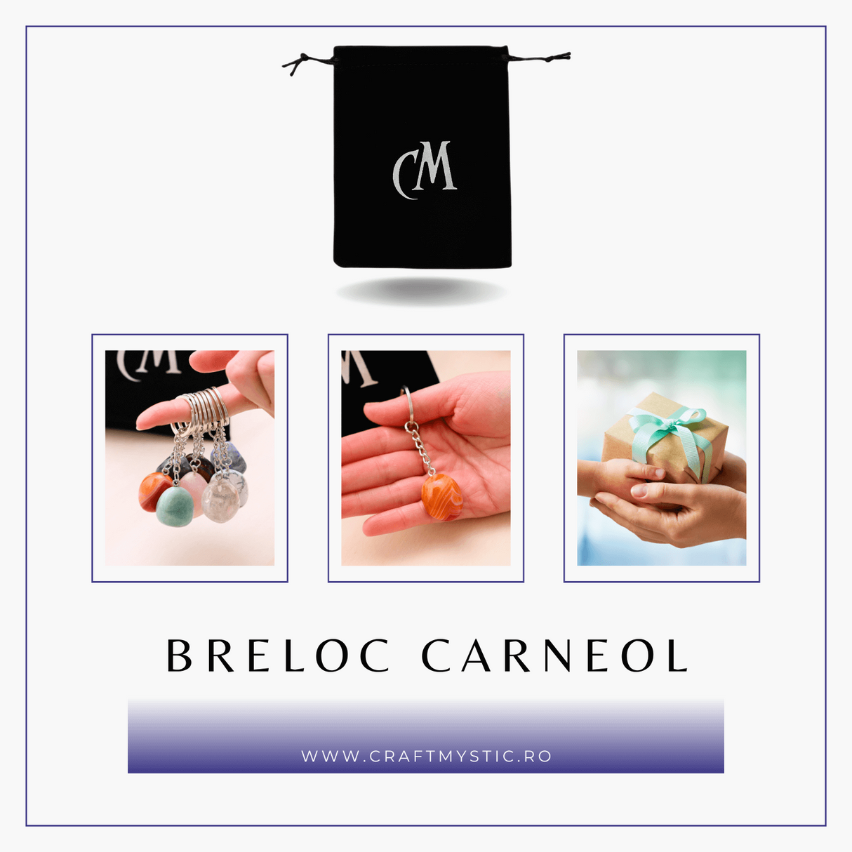 Breloc cu piatra semipretioase de Carneol in forma neregulata 3cm