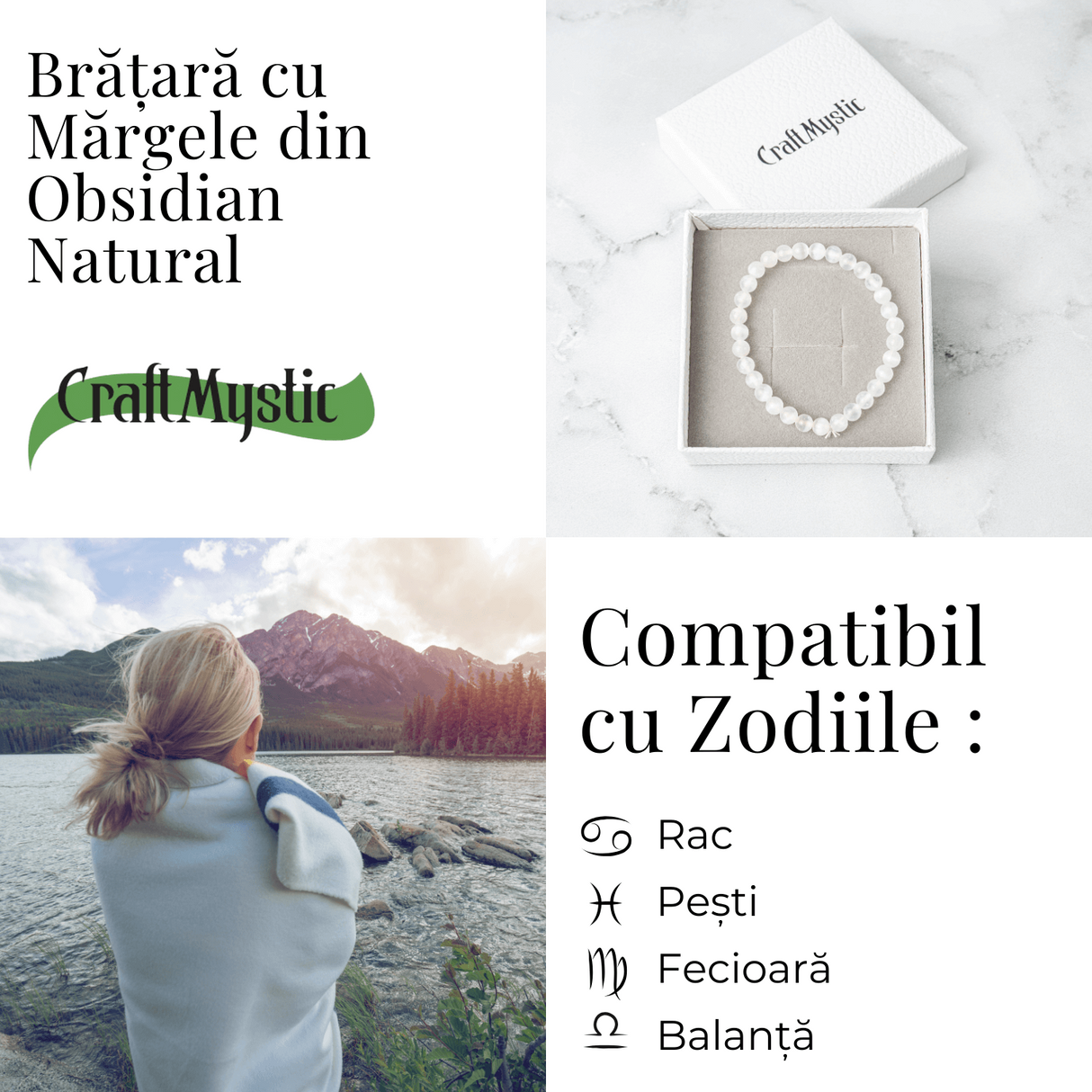 Purificare si Liniste - Bratara din Selenit Natural 6mm