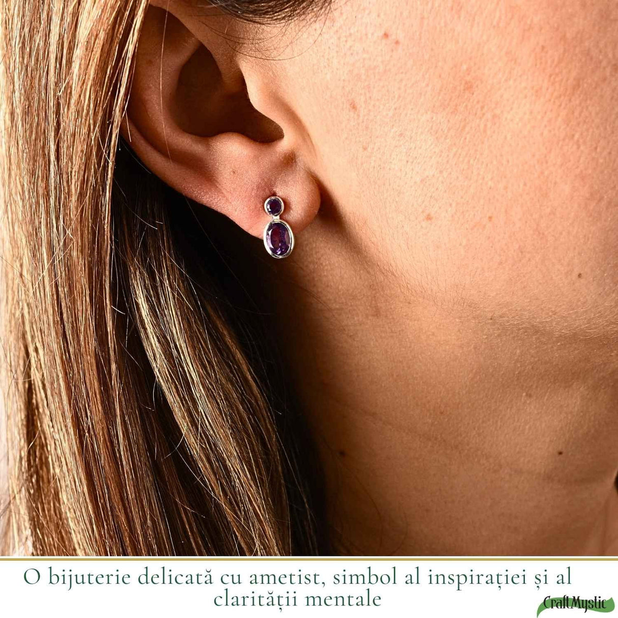 Cercei Argint 925 cu Dublu Ametist Fatetat – Claritate si Eleganta Rafinata