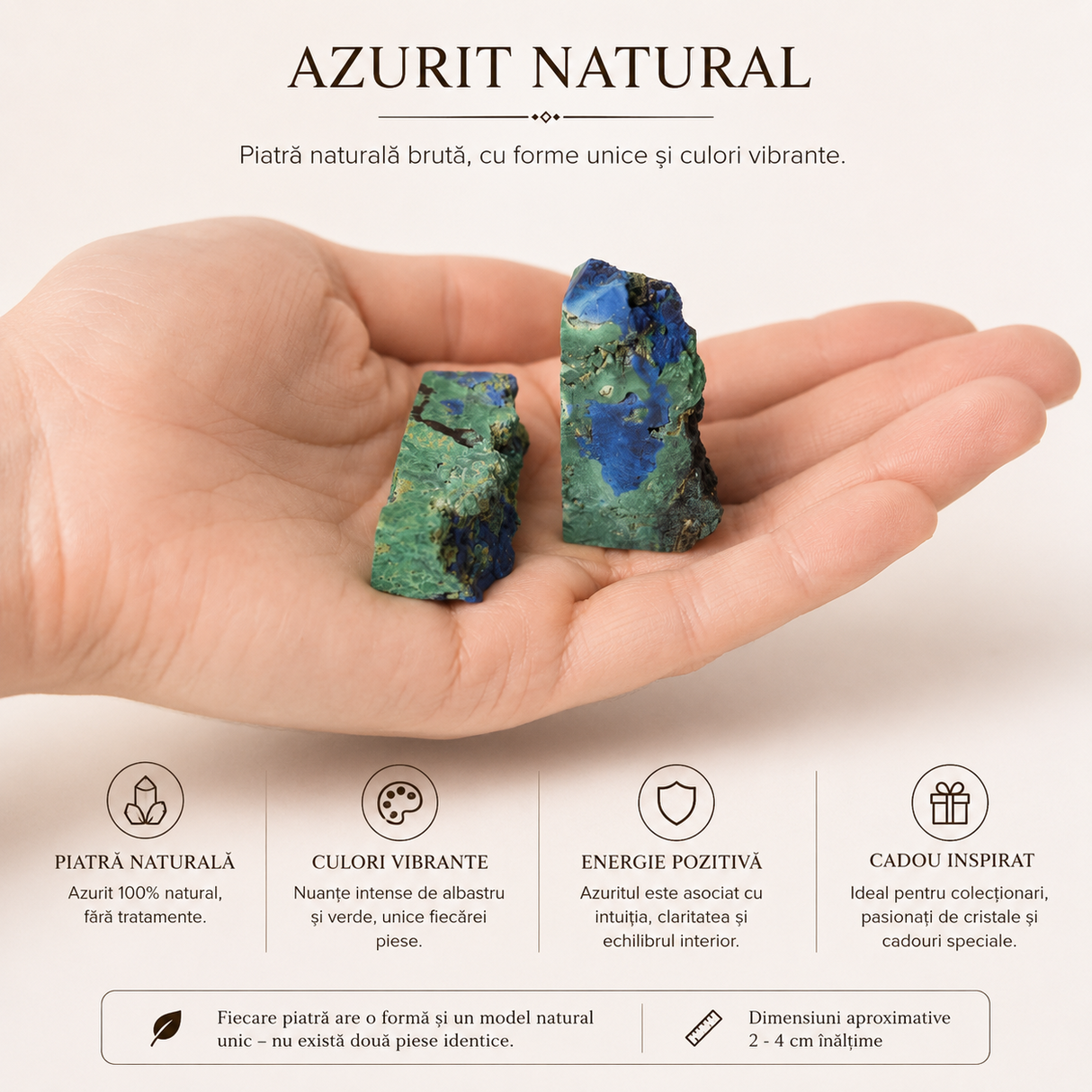 Turn din Azurit Natural – Claritate Mentala, Intuitie si Intelepciune Interioara