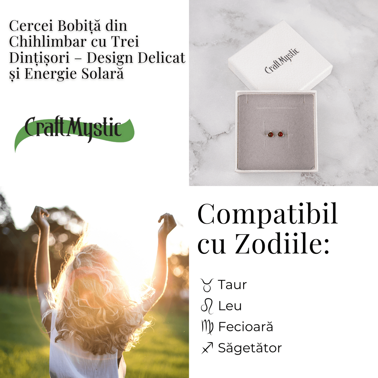 Cercei Argint 925 cu Chihlimbar rosu inchis Natural Rotund - Energie Solara, Delicatete si Protectie